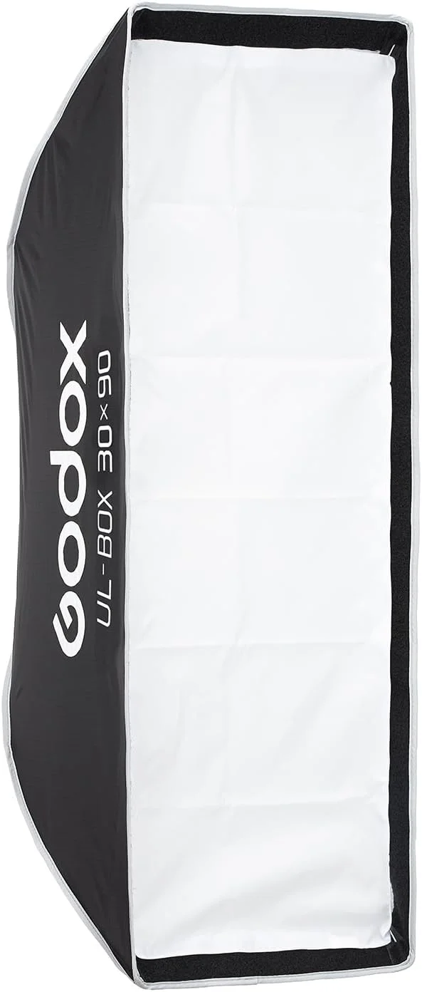 سافت باکس سری UL گودکس 30x90 سانتی متر نوار چتر سافت باکس تاشو با رهاسازی سریع اصلاح کننده نور برای عکاسی محصول و نورپردازی رومیزی - سازگار با مانت بوئنز