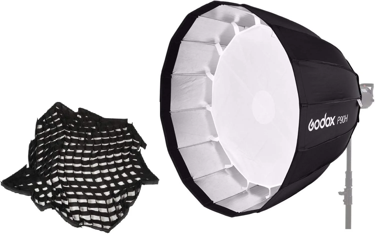 سافت باکس پارابولیک گودکس P90HE با مانت بوئنز و عمق 90 سانتی متر (مدل 90HE به همراه گرید)