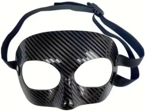 ماسک ورزشی فیبر کربن مشکی - سایز بزرگسال، جنس PVC، بدون نیاز به باتری - ایده آل برای تناسب اندام و تمرین