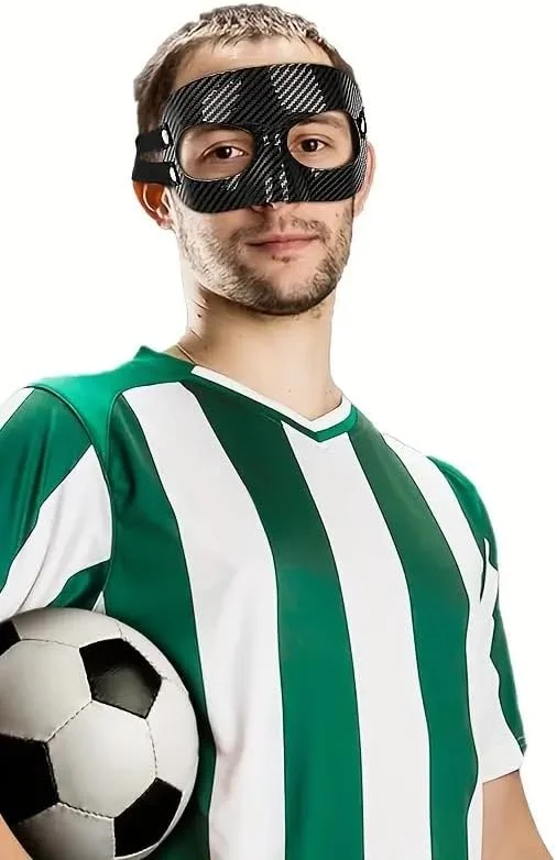 ماسک ورزشی فیبر کربن مشکی - سایز بزرگسال، جنس PVC، بدون نیاز به باتری - ایده آل برای تناسب اندام و تمرین