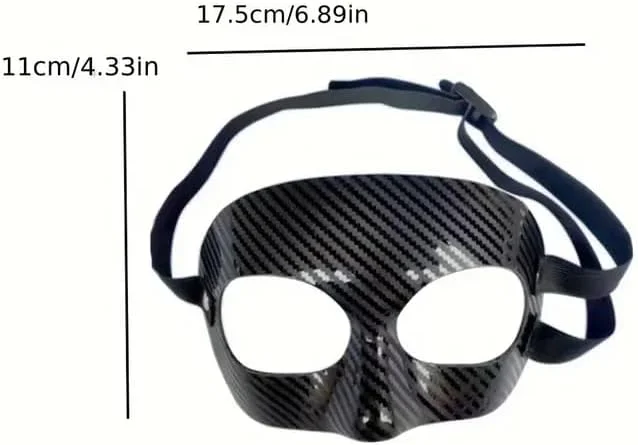 ماسک ورزشی فیبر کربن مشکی - سایز بزرگسال، جنس PVC، بدون نیاز به باتری - ایده آل برای تناسب اندام و تمرین