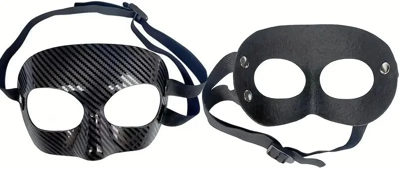 ماسک ورزشی فیبر کربن مشکی - سایز بزرگسال، جنس PVC، بدون نیاز به باتری - ایده آل برای تناسب اندام و تمرین