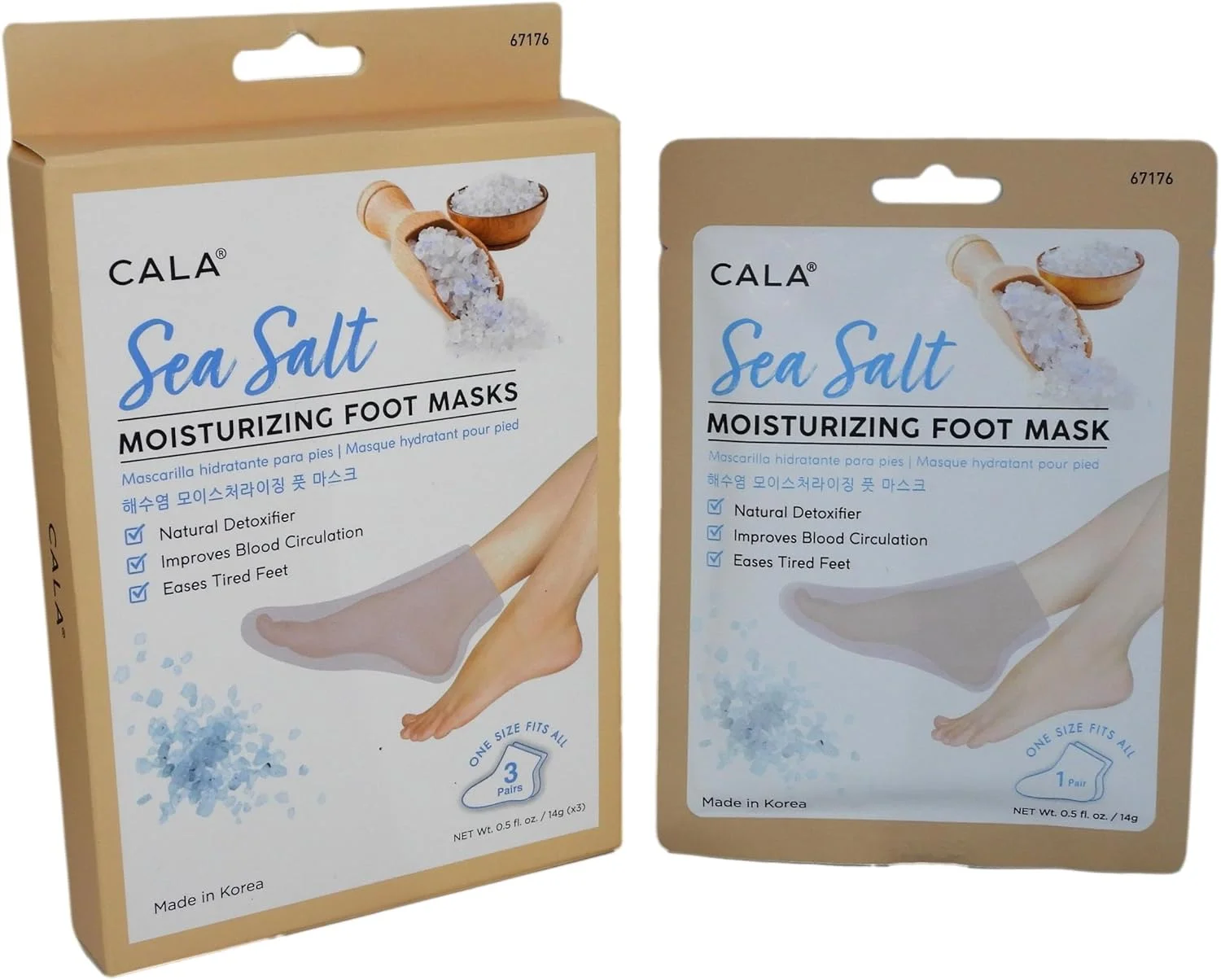 ماسک مرطوب کننده پا با نمک دریایی کالا، 3 عدد