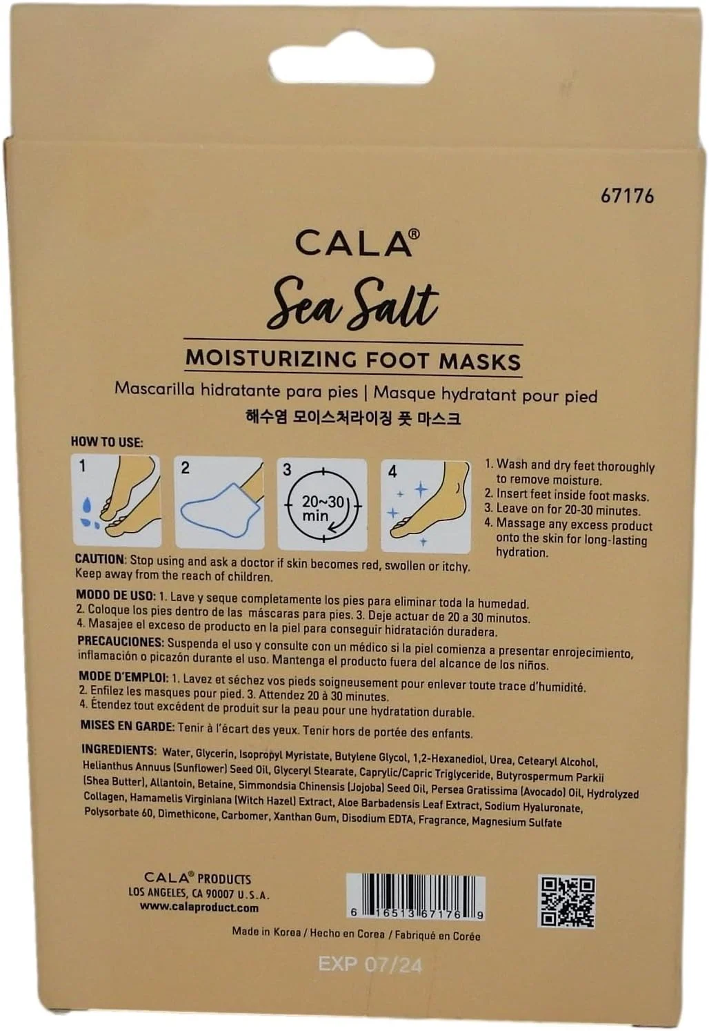 ماسک مرطوب کننده پا با نمک دریایی کالا، 3 عدد