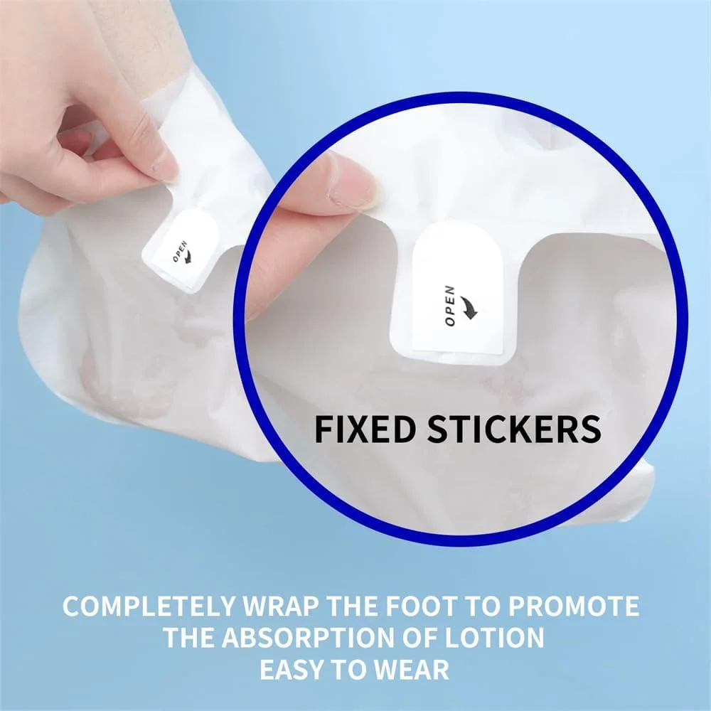 ماسک پا آزونی، بسته 6 عددی، جوراب های مرطوب کننده و آبرسان برای نرم کردن پوست زبر، خشک و ترک خورده پا، حاوی نیاسینامید + شی باتر + شیر بز