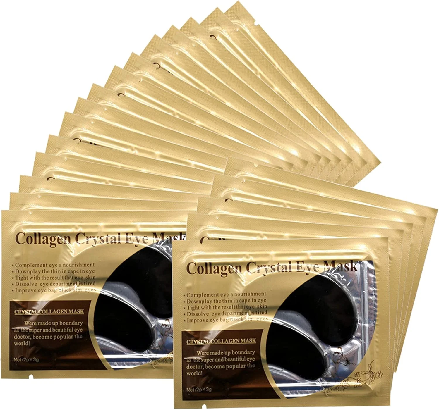 ماسک زیر چشم کلاژن سیاه آدو فکت، 30 جفت، حاوی اسید هیالورونیک، مرطوب کننده و کاهش دهنده سیاهی دور چشم، هدیه لوکس برای زنان و مردان، مشکی