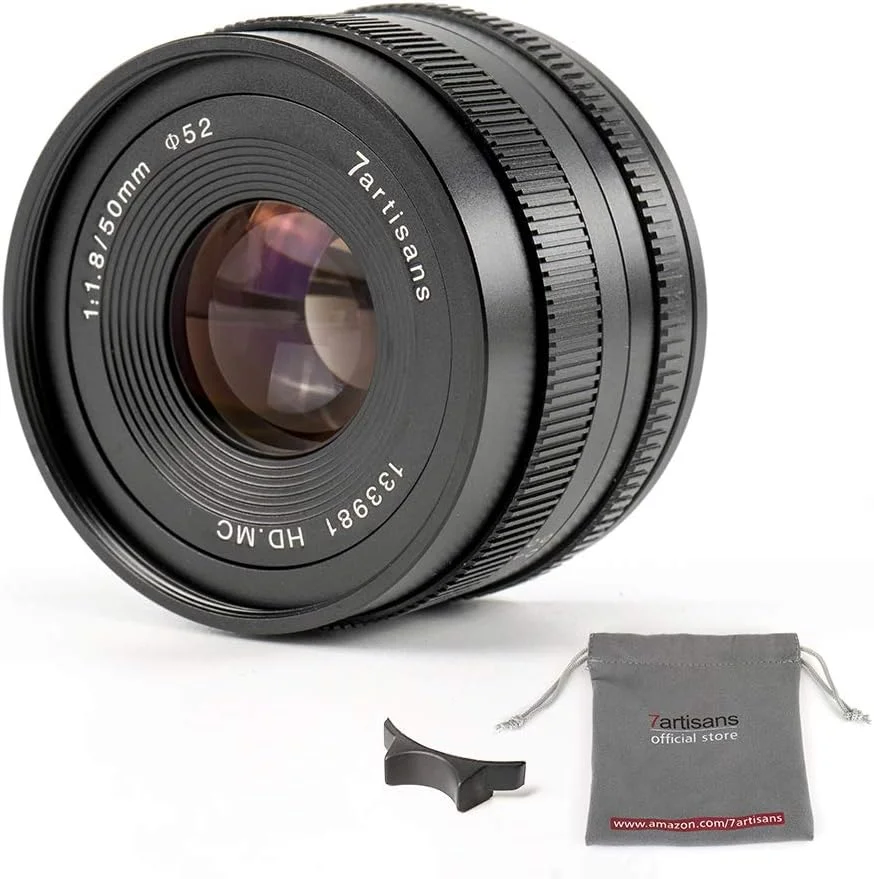 لنز ثابت دستی 50mm F1.8 APS-C هفت آرتیسانز برای دوربین های فوجی X-A1 X-A10 X-A2,X-A3 X-at X-M1 XM2 X-T1 X-T10 X-T2 X-T20 X-Pro1 X-Pro2 X-E1 X-E2 X-E2s - مشکی