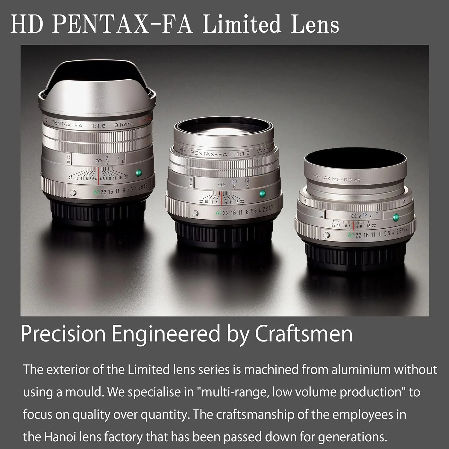 لنز پرایم واید انگل محدود PENTAX HD -FA 31mmF1.8 Limited Black [لنز با دیافراگم بزرگ F1.8] [پوشش HD با عملکرد بالا] [پوشش SP] [دیافراگم گرد] [بدنه آلومینیومی ماشین کاری شده]