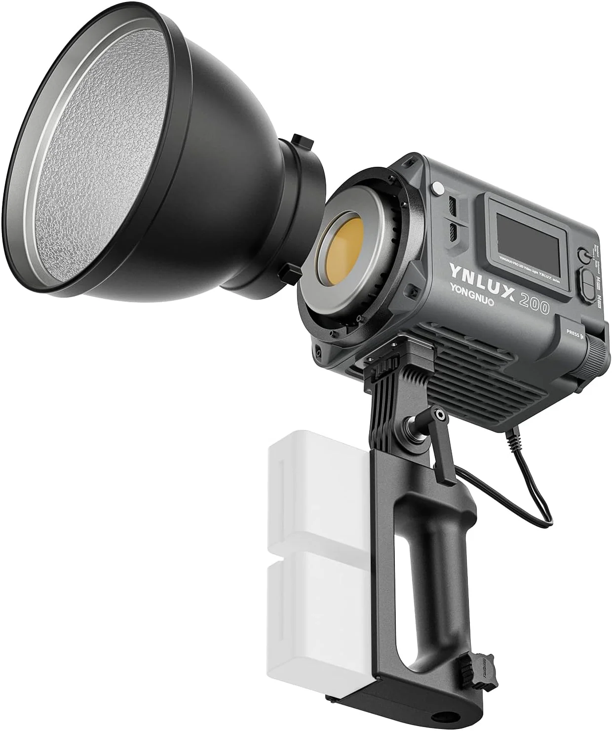 نور ویدئویی ال ای دی 200 وات YONGNUO YNLUX200، نورپردازی خروجی مداوم دستی، با مانت Bowens، دو رنگ 2700-6500K، CRI96+ ریموت کنترل بی‌سیم 2.4G، برای فیلمبرداری در فضای باز ویدیوهای یوتیوب (YNLUX200 مشکی)