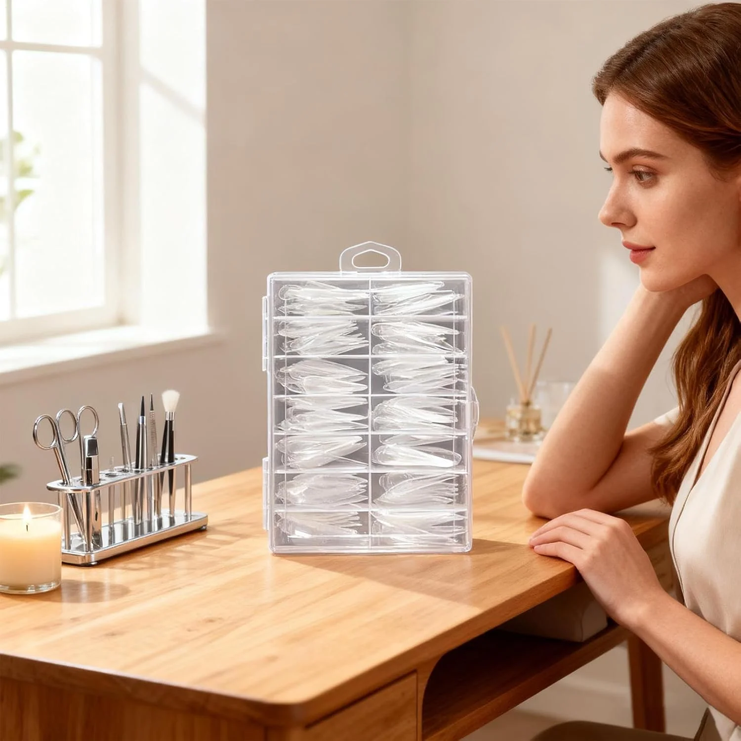 قالب های ناخن برای کاشت | مقاوم در برابر ترک خوردگی، قالب های نوک ناخن ژلی، برای استفاده روزمره در منزل، سالن، مبتدیان، بانوان و متخصصان