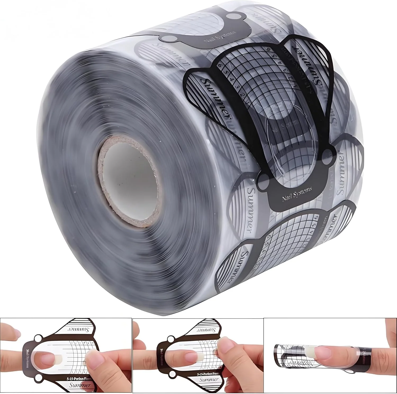 ۱۰۰ عدد قالب زیرین کاشت ناخن، مناسب برای ژل و اکریلیک، طراحی ناخن