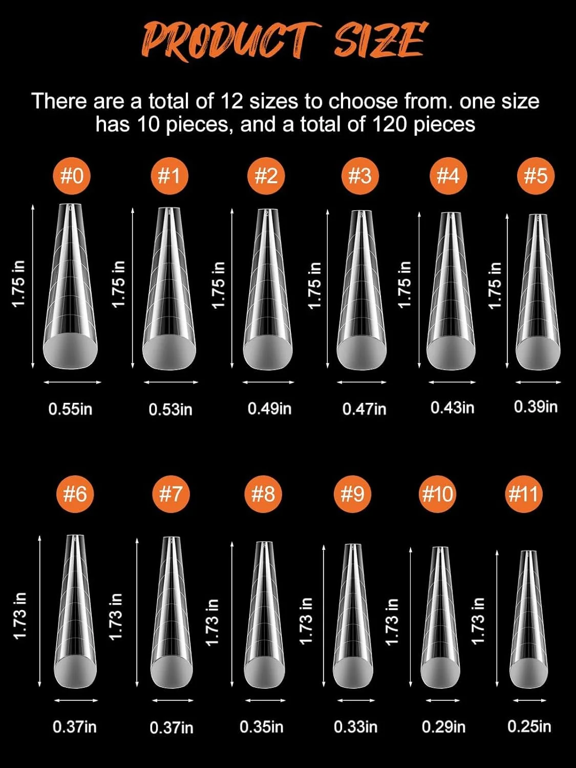 ایبانکو، 120 عدد قالب ناخن دوگانه شفاف، سیستم تخت تابوتی، نوک قالب ناخن، ابزار اکستنشن ناخن استیلتو اکریلیک برای طراحی ناخن سالن آرایش ناخن