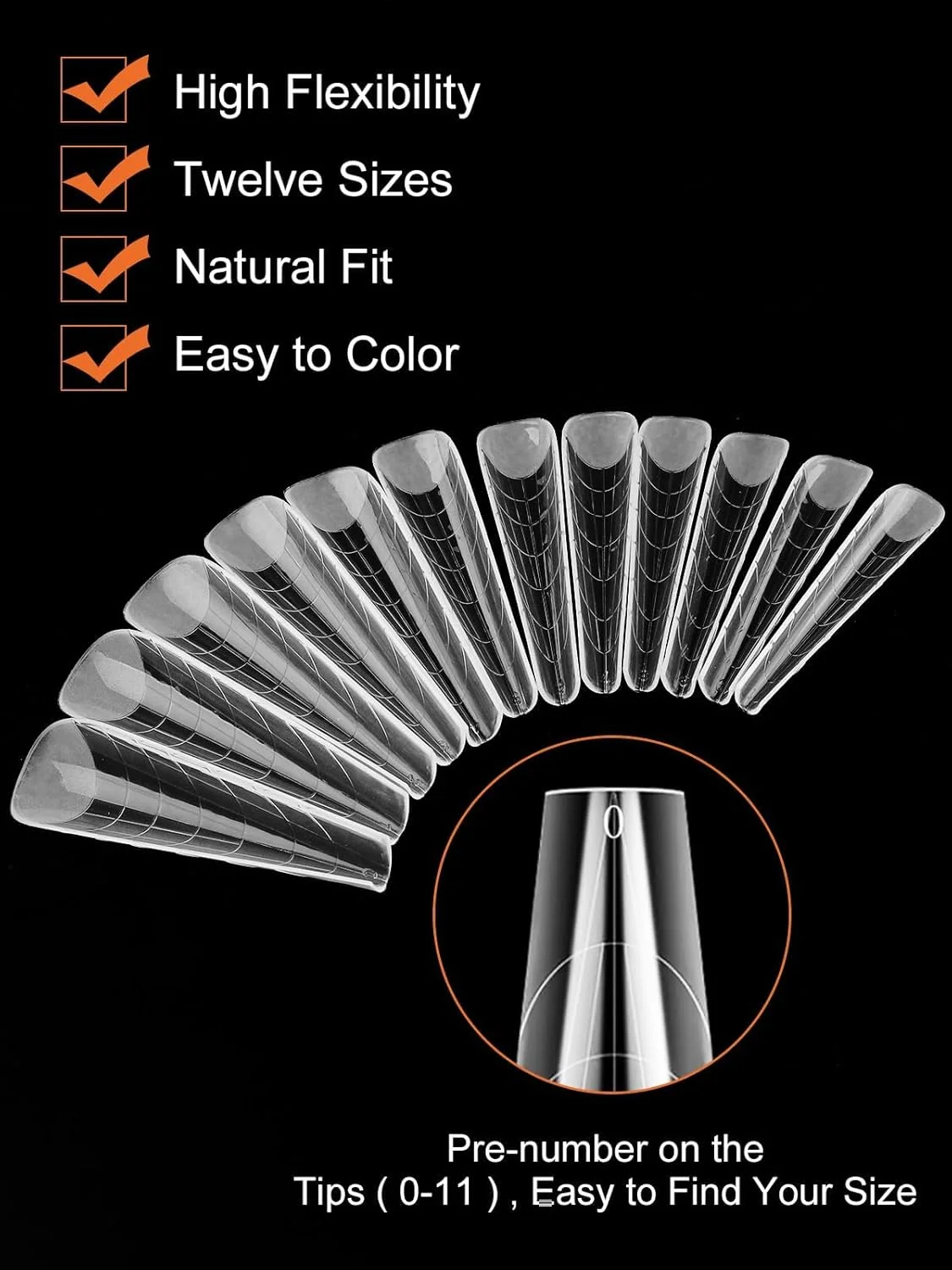 ایبانکو، 120 عدد قالب ناخن دوگانه شفاف، سیستم تخت تابوتی، نوک قالب ناخن، ابزار اکستنشن ناخن استیلتو اکریلیک برای طراحی ناخن سالن آرایش ناخن