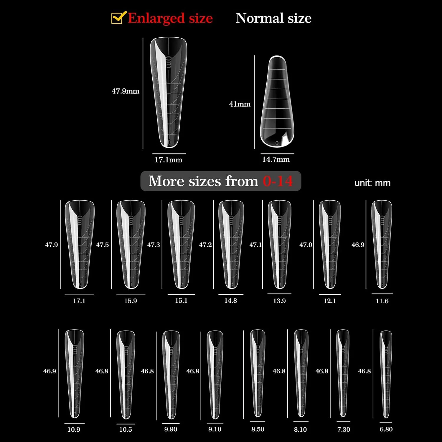 قالب ناخن دوگانه 150 عددی برای کاشت ژل، مدل تابوتی، 15 سایز، مدل ارتقا یافته، قالب اکستنشن ناخن پلیمری حرفه ای، پوشش کامل قالب ناخن اکریلیک، ساخت سریع، TI15C قالب ناخن دوگانه 150 عددی برای کاشت ژل، مدل تابوتی، 15 سایز، مدل ارتقا یافته، قالب اکستنشن ناخن پلیمری حرفه ای، پوشش کامل قالب ناخن اکریلیک، ساخت سریع، TI15C