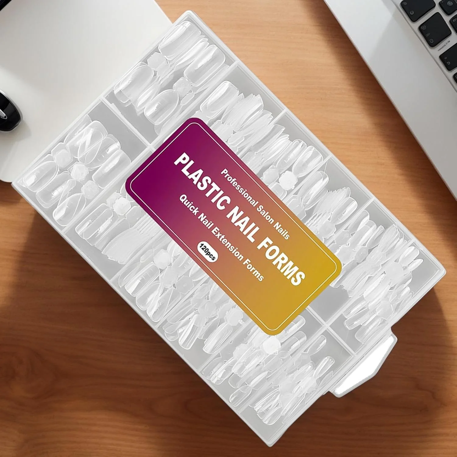 قالب های کاشت ناخن | قالب ژل کاشت ناخن دوتایی | 12 سایز مختلف، فرم مانیکور شفاف مصنوعی قابل استفاده مجدد برای طراحی زیبایی