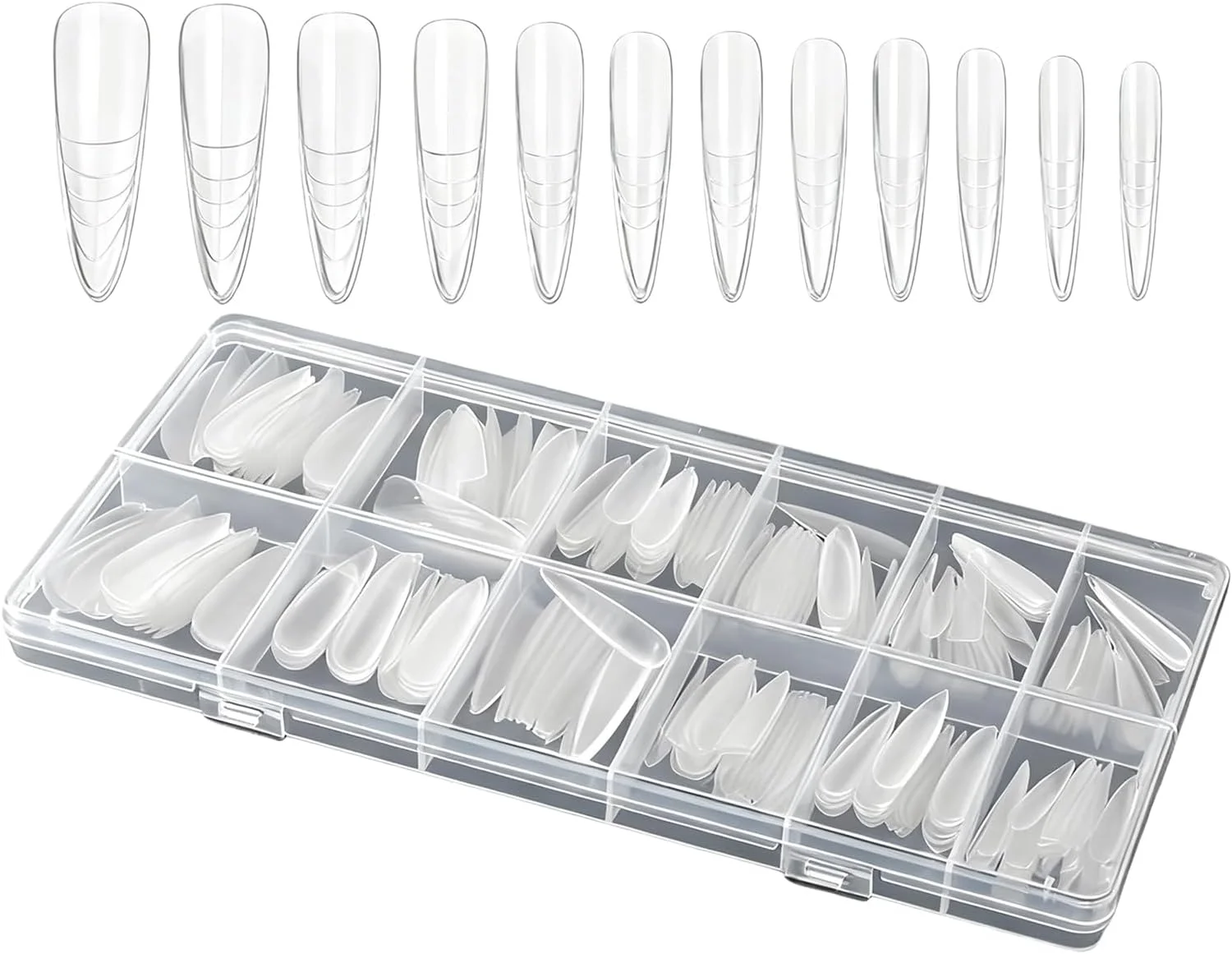 قالب های کاشت ناخن | 240 عدد قالب شفاف - ست اکستنشن ناخن - برای ایجاد فرم های اکریلیک مصنوعی مناسب خانم ها، انگشتان پا، استفاده خانگی، سالن های حرفه ای، زیبایی و مراقبت شخصی
