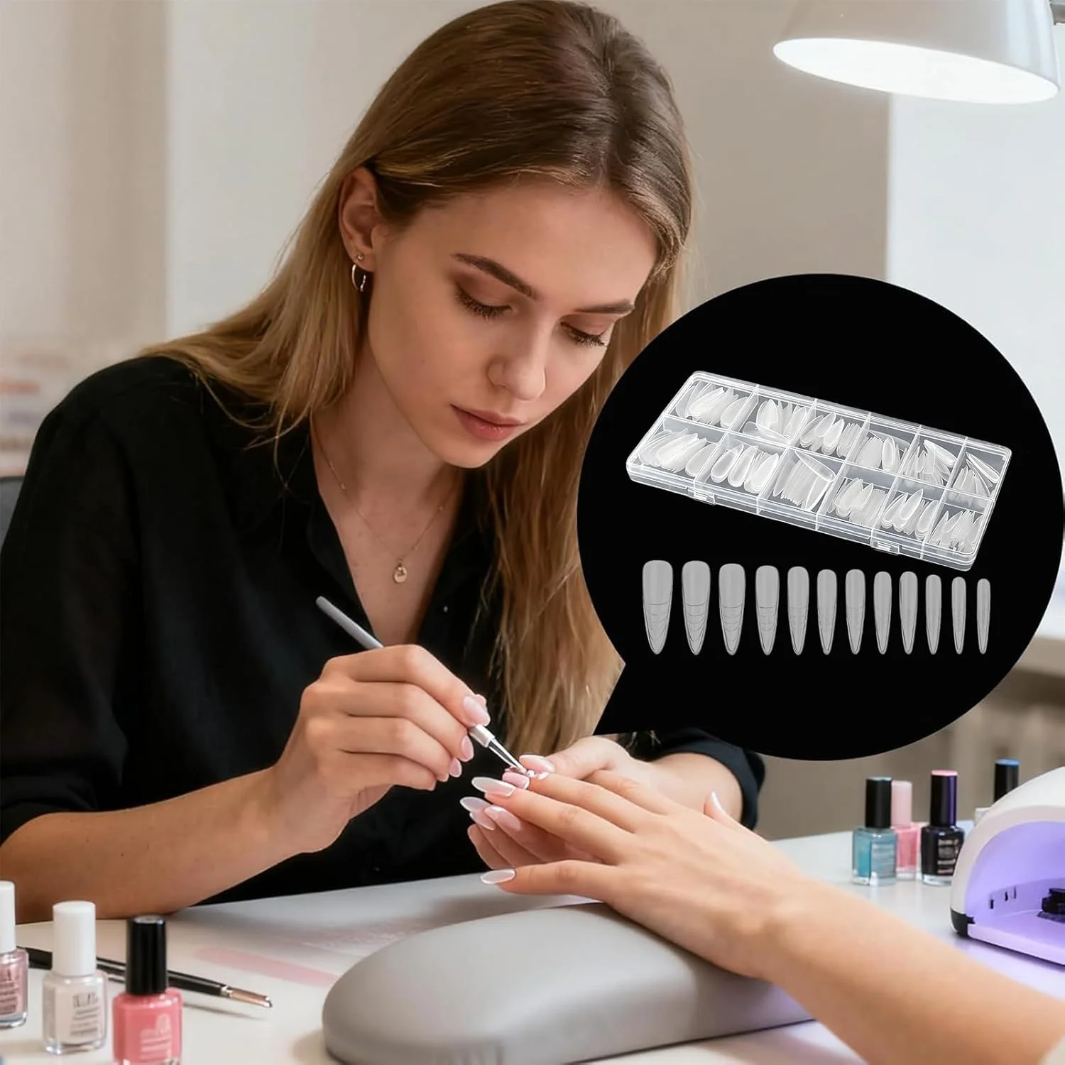 قالب های کاشت ناخن - 240 عدد قالب پرس ناخن شفاف | قالب های ناخن، تیپ های کاشت ناخن قابل استفاده مجدد - برای ایجاد ناخن های مصنوعی مناسب انگشتان دست و پا، استفاده شخصی و حرفه ای