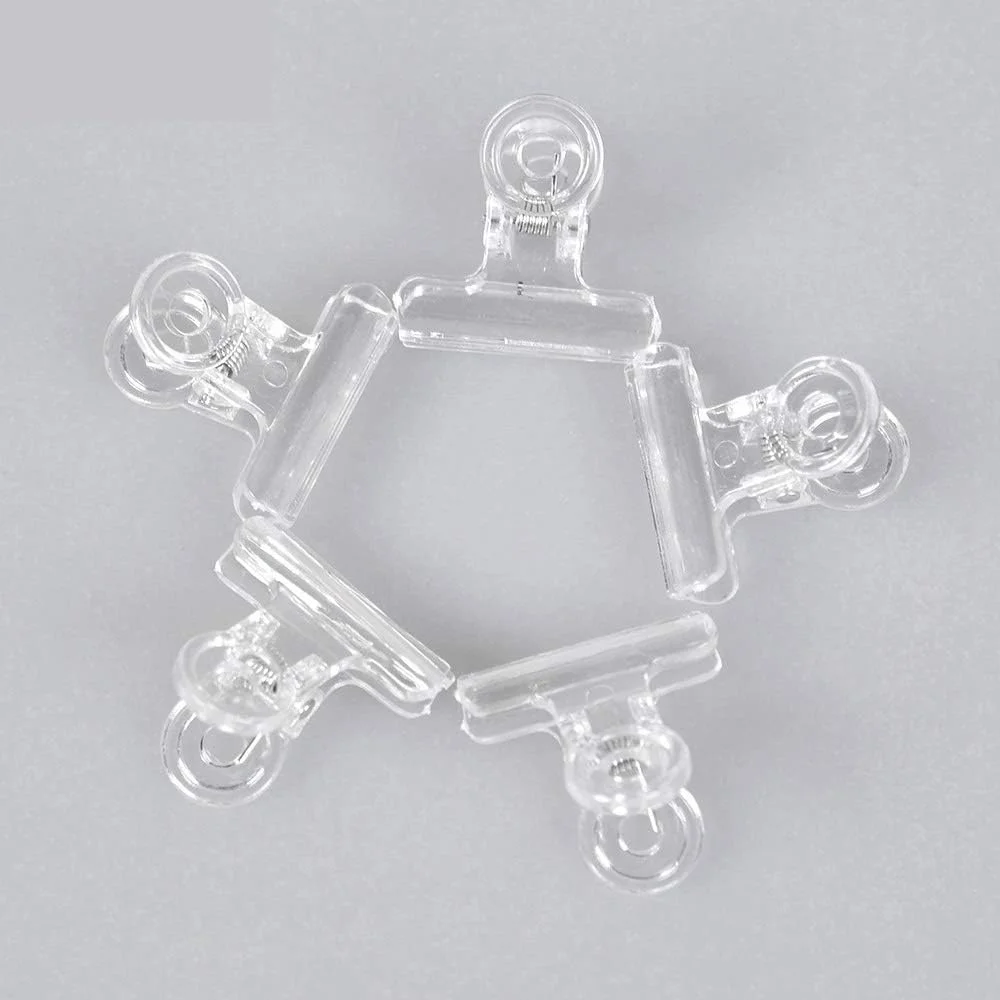 گیره های اکستنشن ناخن KADS، گیره های فشاری منحنی C، گیره چند منظوره، 4 رنگ، ابزار حرفه ای اکستنشن ناخن (شفاف)