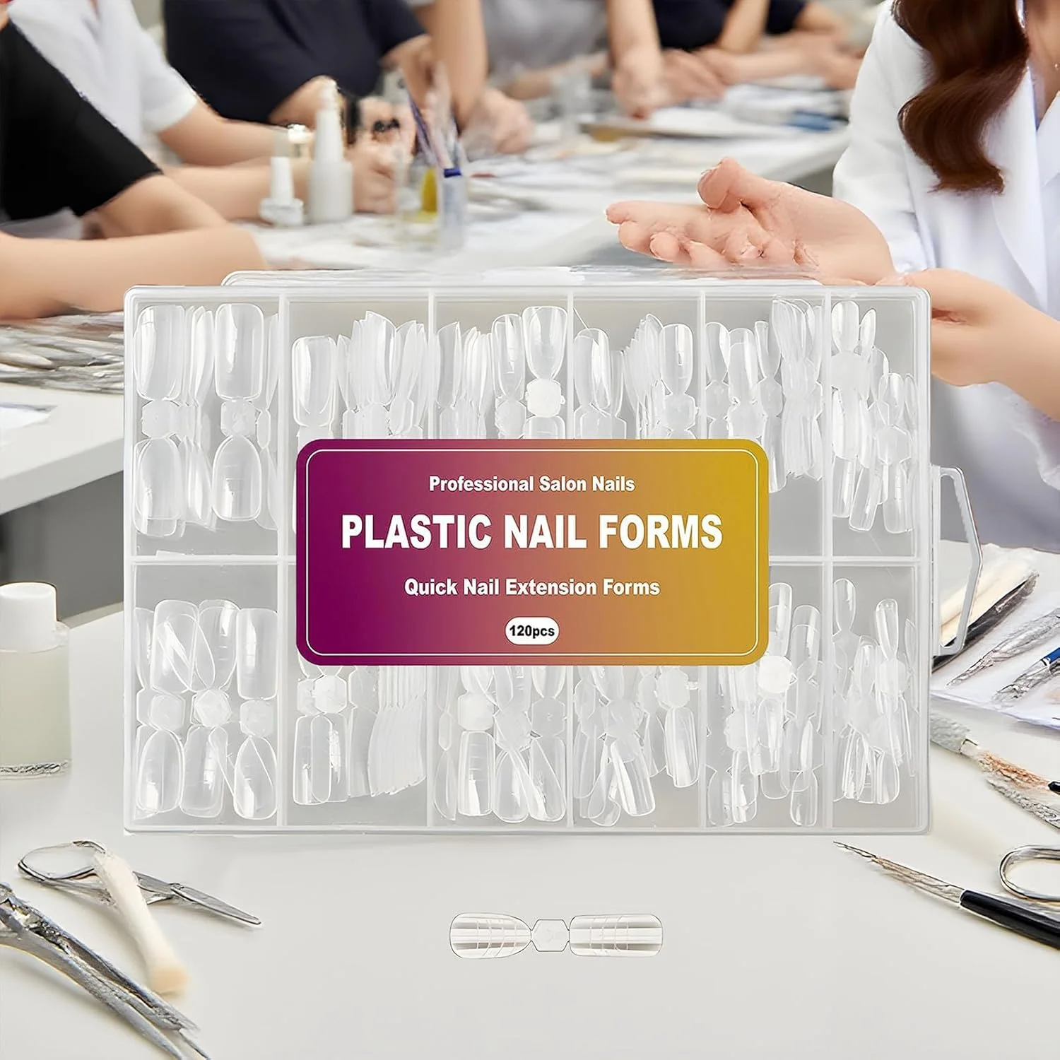 قالب های طراحی ناخن | قالب دوگانه اکستنشن ناخن | ۱۲ سایز، قالب شفاف و قابل استفاده مجدد برای طراحی ناخن با ژل پلی اکستنشن، مناسب برای سالن و منزل