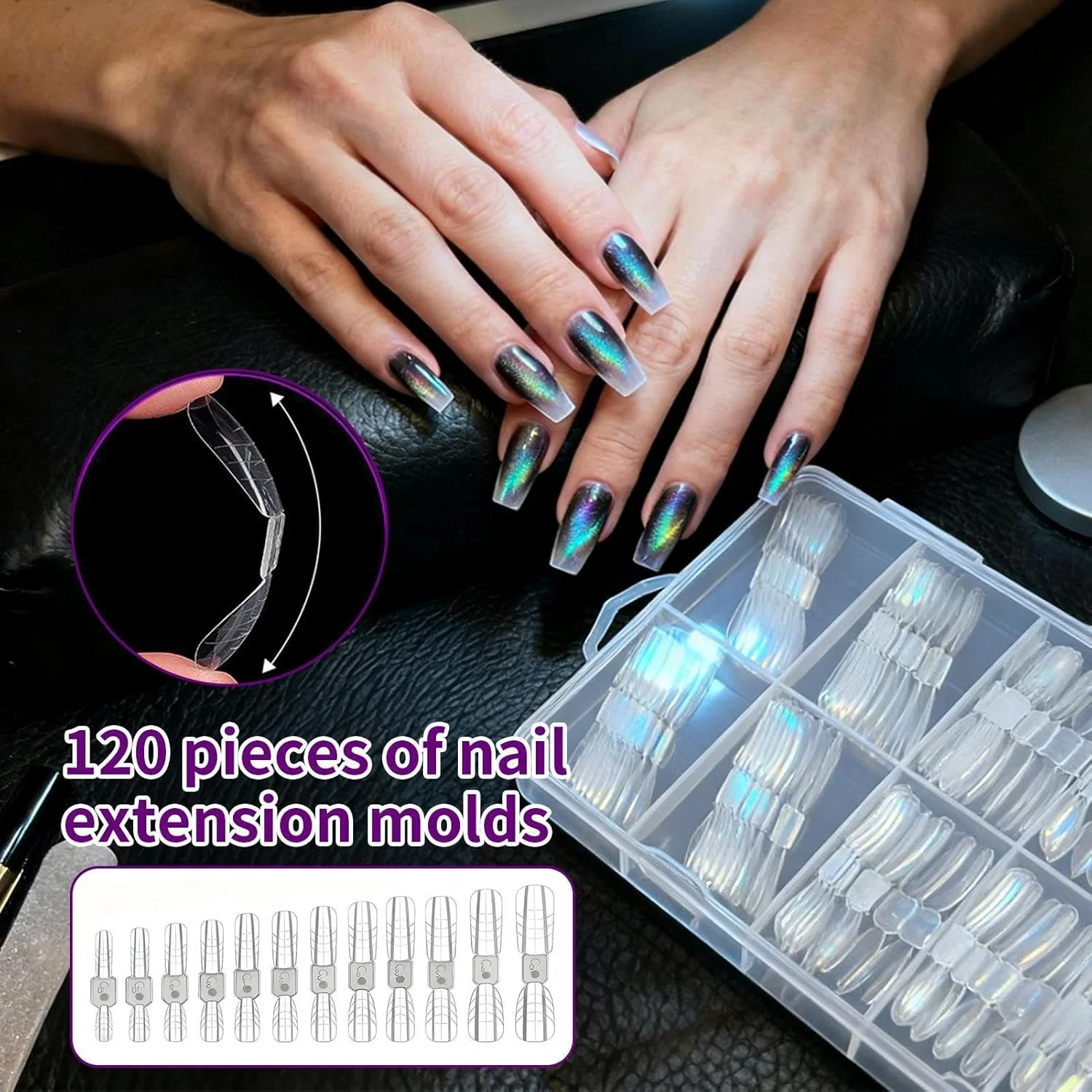 قالب ناخن برای ژل - 120 عدد قالب شفاف با مقیاس | قالب های اکستنشن ناخن قابل استفاده مجدد - برای انگشتان دست و پا، زیبایی، مراقبت شخصی، منزل و استفاده حرفه ای قالب ناخن برای ژل - 120 عدد قالب شفاف با مقیاس | قالب های اکستنشن ناخن قابل استفاده مجدد - برای انگشتان دست و پا، زیبایی، مراقبت شخصی، منزل و استفاده حرفه ای