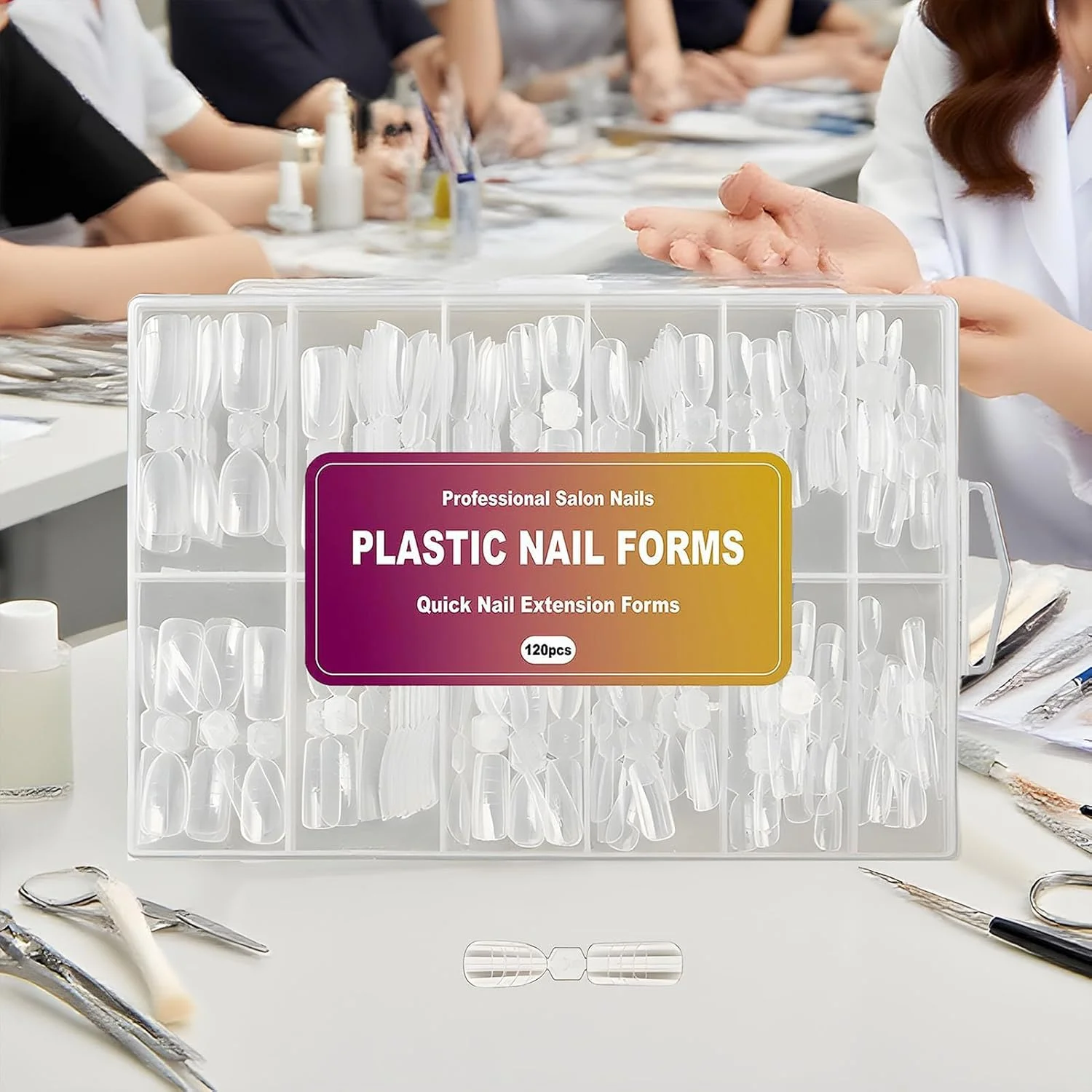 قالب های ناخن | قالب دوگانه اکستنشن ناخن | ۱۲ سایز، قالب طراحی مانیکور مصنوعی شفاف و قابل استفاده مجدد برای ژل اکستنشن پلی، مناسب سالن و خانه