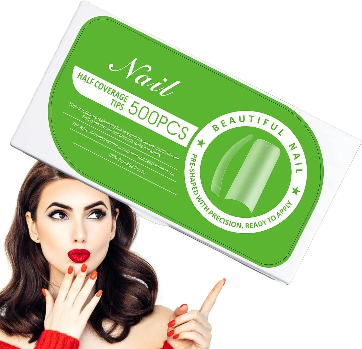 نک ناخن مصنوعی | کیت اکستنشن ژل ناخن مصنوعی - قالب های ناخن مات DIY ست مانیکور سریع نوک ناخن مات برای سالن های ناخن و منازل