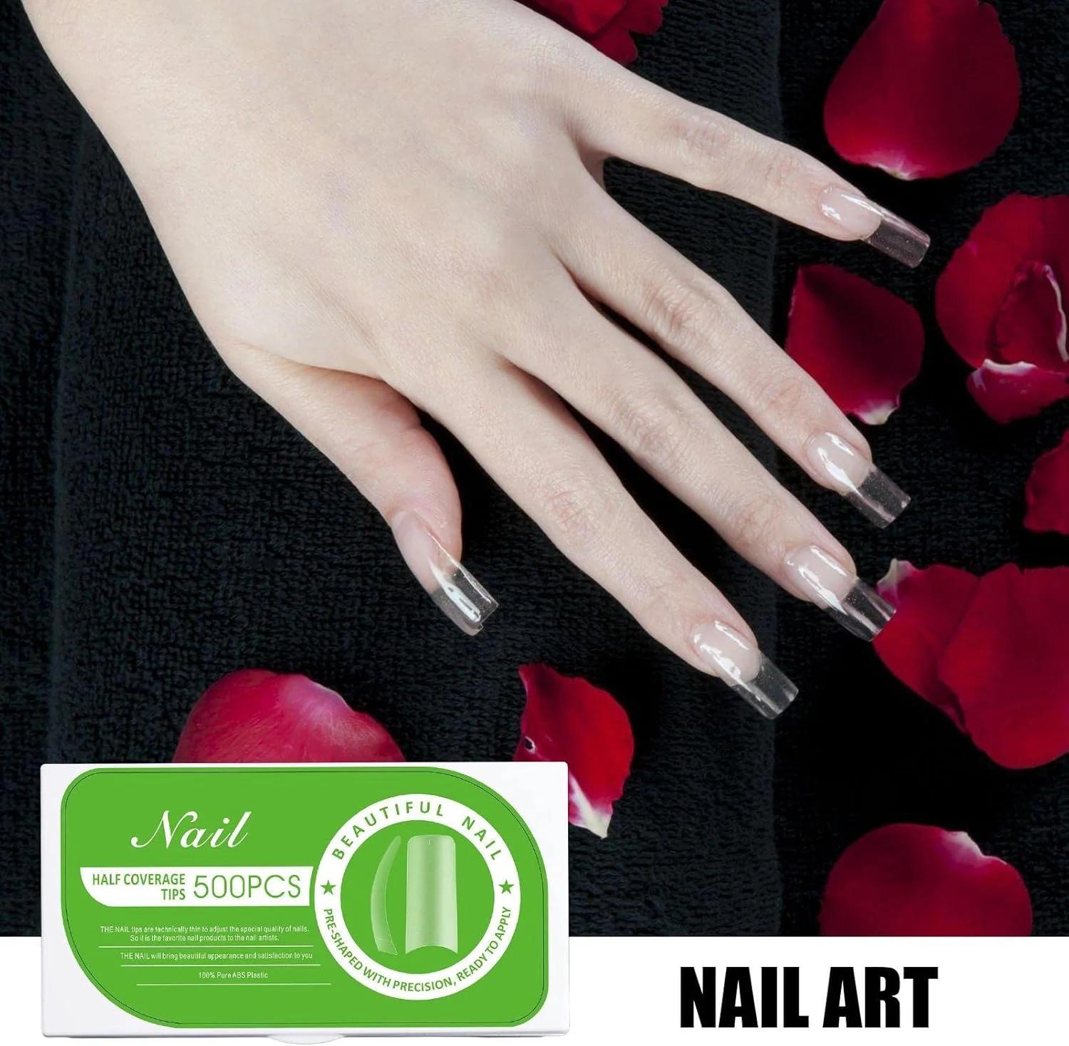 نک ناخن مصنوعی | کیت اکستنشن ژل ناخن مصنوعی - قالب های ناخن مات DIY ست مانیکور سریع نوک ناخن مات برای سالن های ناخن و منازل