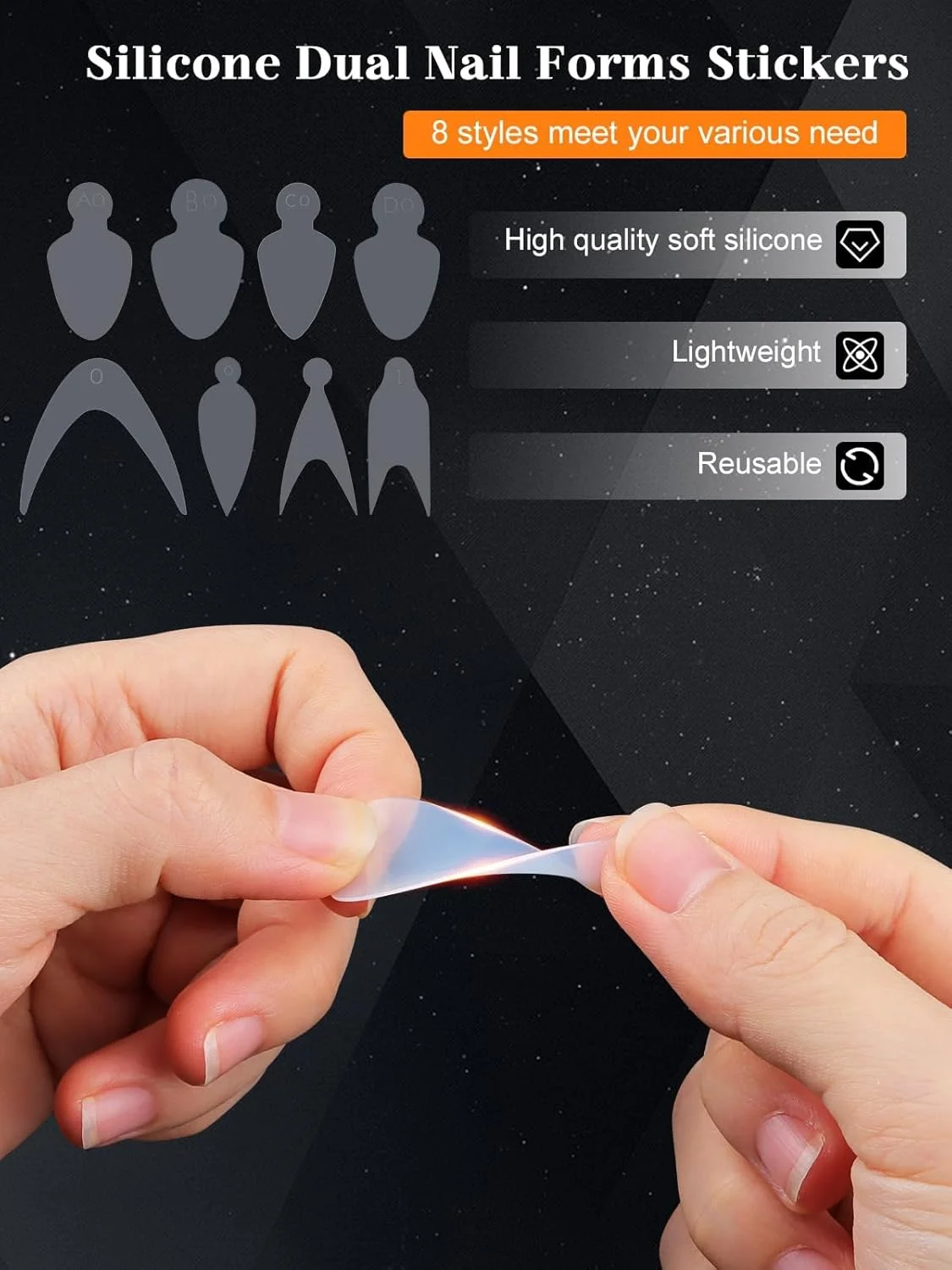 ست فرم دوگانه TOROKOM، ۱۹۲ عدد فرم ژل پولی برای ناخن های فرانسوی، ۹۶ عدد پد سیلیکونی قابل استفاده مجدد، ۵ عدد گیره، قلم مو، بافر سوهان، ست اکستنشن برای مبتدیان