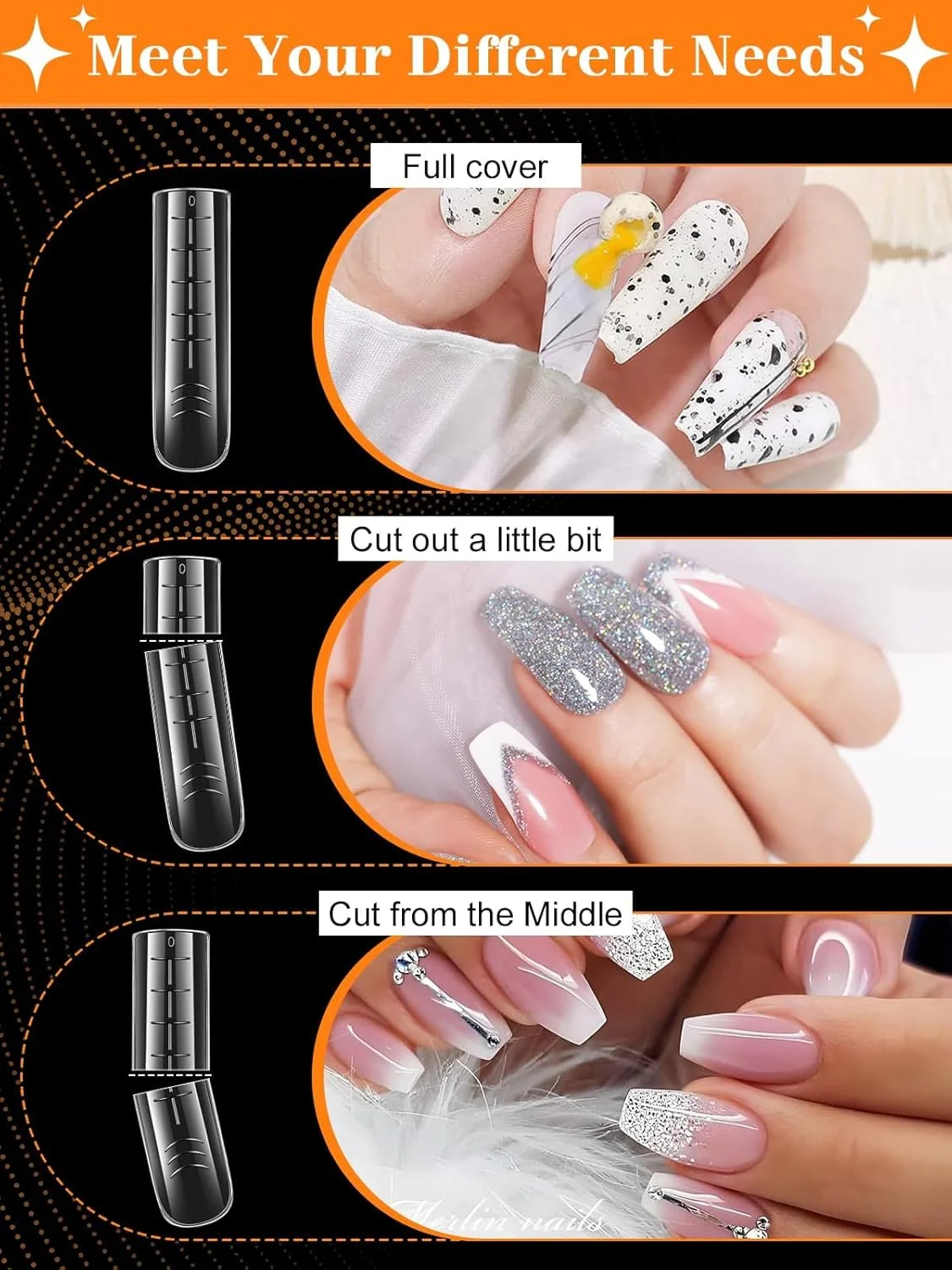 ست فرم دوگانه TOROKOM، ۱۹۲ عدد فرم ژل پولی برای ناخن های فرانسوی، ۹۶ عدد پد سیلیکونی قابل استفاده مجدد، ۵ عدد گیره، قلم مو، بافر سوهان، ست اکستنشن برای مبتدیان