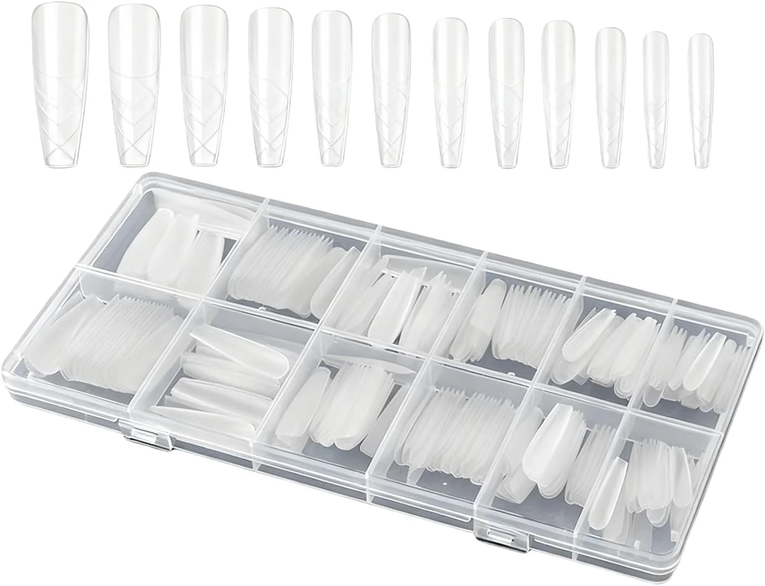 قالب های ناخن اکریلیک | 240 عدد قالب هنری نوک ناخن شفاف | ست اکستنشن ناخن، برای انگشتان دست و پا، مناسب استفاده خانگی، حرفه ای، زیبایی و مراقبت شخصی