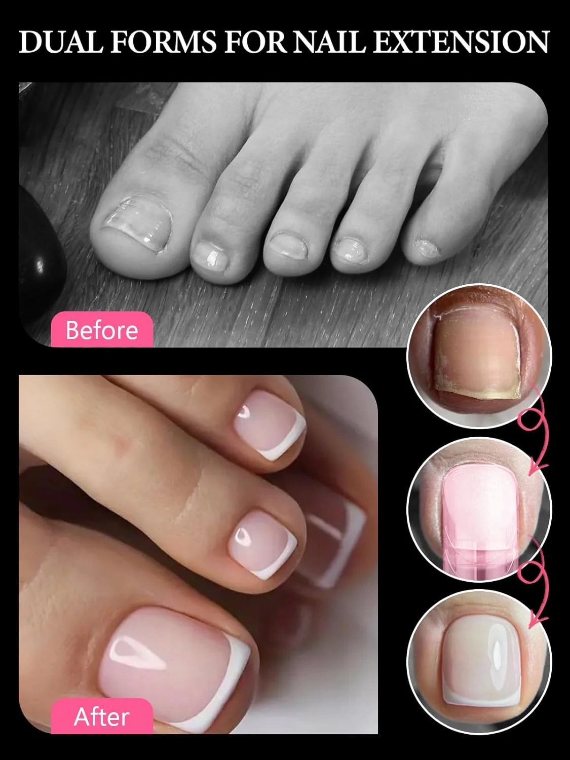 قالب ناخن پلی ژل EBANKU، 120 عددی، فرم های دوگانه مربعی بلند صورتی برای اکستنشن پدی پلی ژل، ست ناخن انگشت پا پلی ژل با برس گیره ناخن، سوهان ناخن، قالب نوک قابل استفاده مجدد برای طراحی ناخن قالب ناخن پلی ژل EBANKU، 120 عددی، فرم های دوگانه مربعی بلند صورتی برای اکستنشن پدی پلی ژل، ست ناخن انگشت پا پلی ژل با برس گیره ناخن، سوهان ناخن، قالب نوک قابل استفاده مجدد برای طراحی ناخن