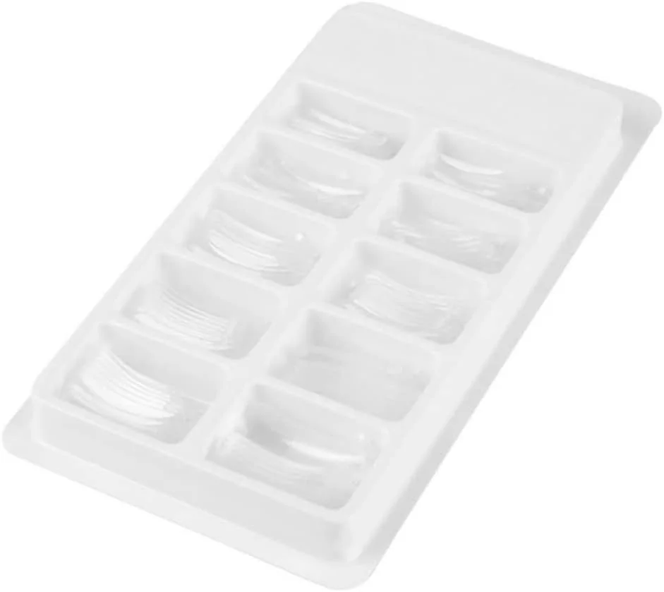 قالب ناخن مصنوعی 100 عددی، پوشش کامل شفاف، ابزار ژل UV، فرم اکستنشن ناخن اکریلیک دوتایی، 10 سایز با گرادینت