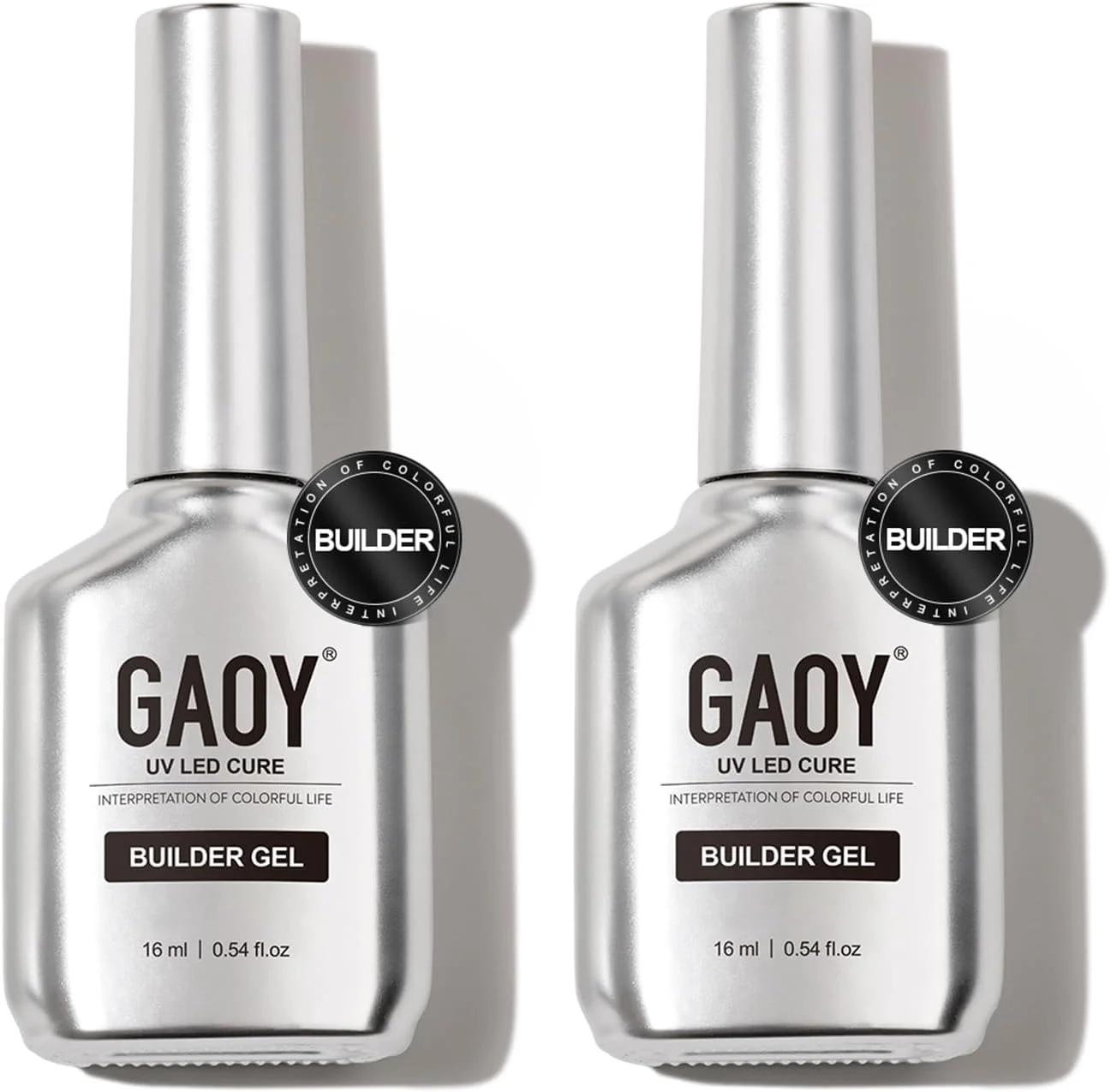 ژل بیلدر ناخن شفاف GAOY، تقویت کننده ناخن در بطری، ژل سخت اکستنشن ناخن، خشک شدن با اشعه UV با ماندگاری طولانی، نیاز به بیس کت و تاپ کت، 2 عدد 16 میلی لیتر