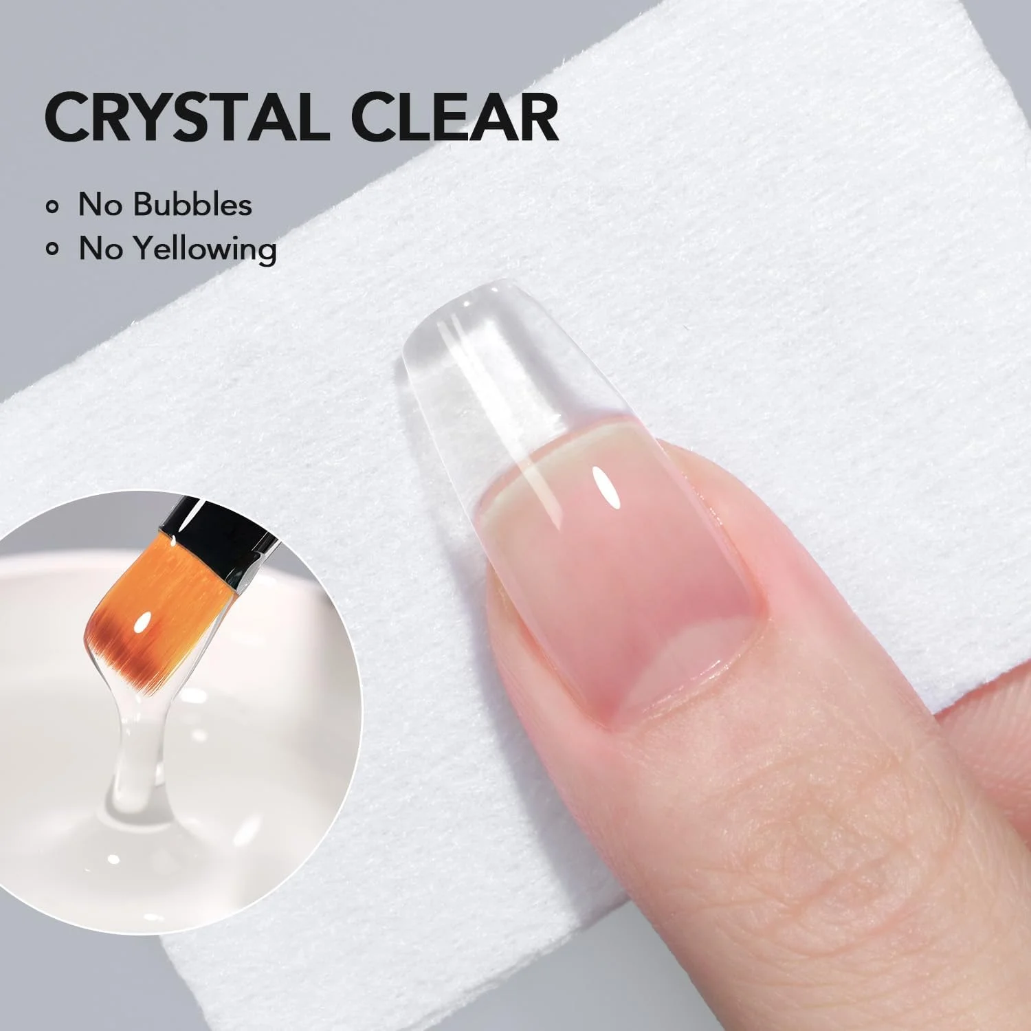 ژل سخت اکستنشن ناخن GAOY، ژل سازنده شفاف، تقویت کننده ناخن بادوام با فرم، نیاز به لایه پایه و لایه رویی