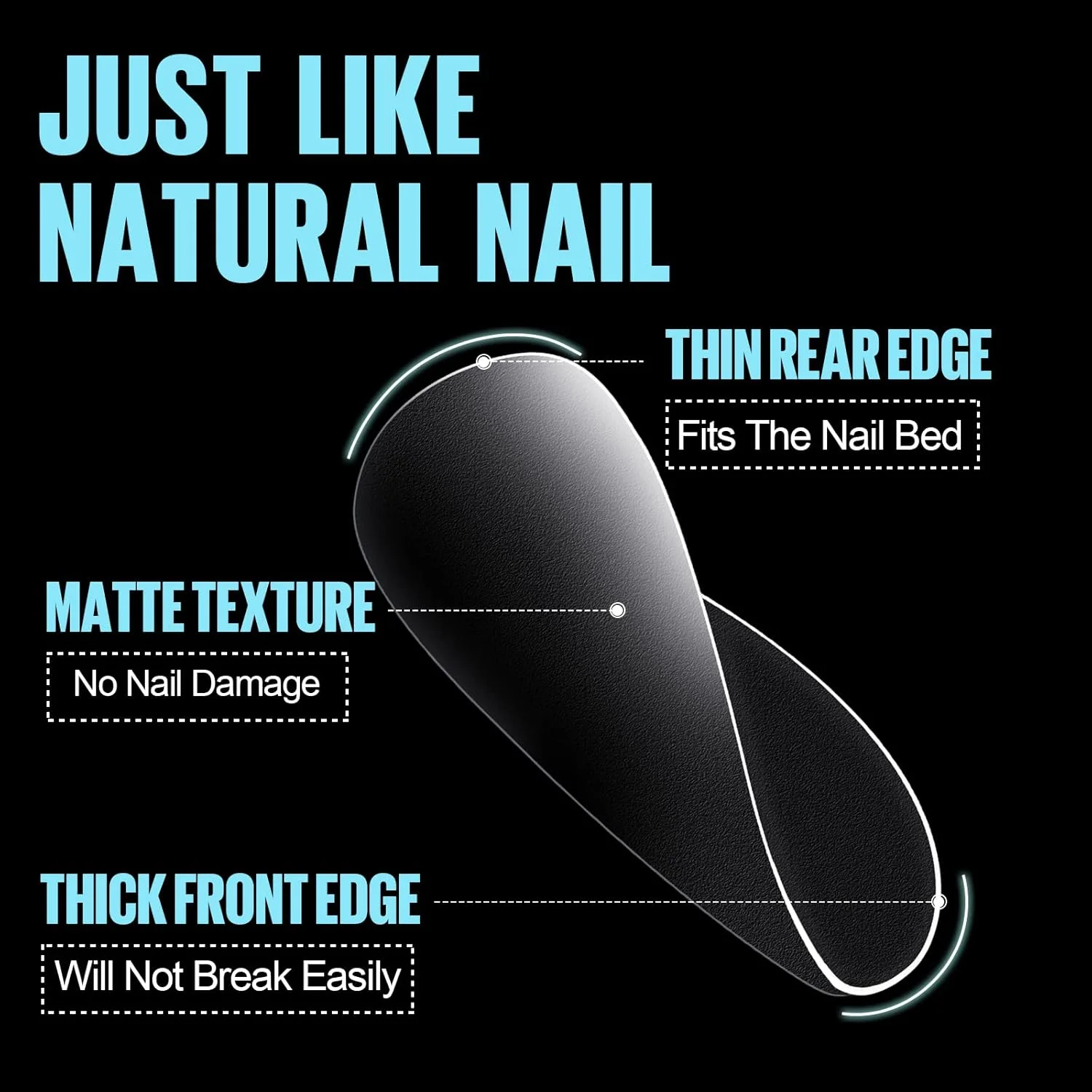 تیپ ناخن مربعی خیلی کوتاه TOMICCA - 450 عدد تیپ ناخن نرم، 15 سایز پوشش کامل مات دو طرفه، تیپ ناخن ژلی مصنوعی برای کاشت ناخن، 1.0 عدد، 450