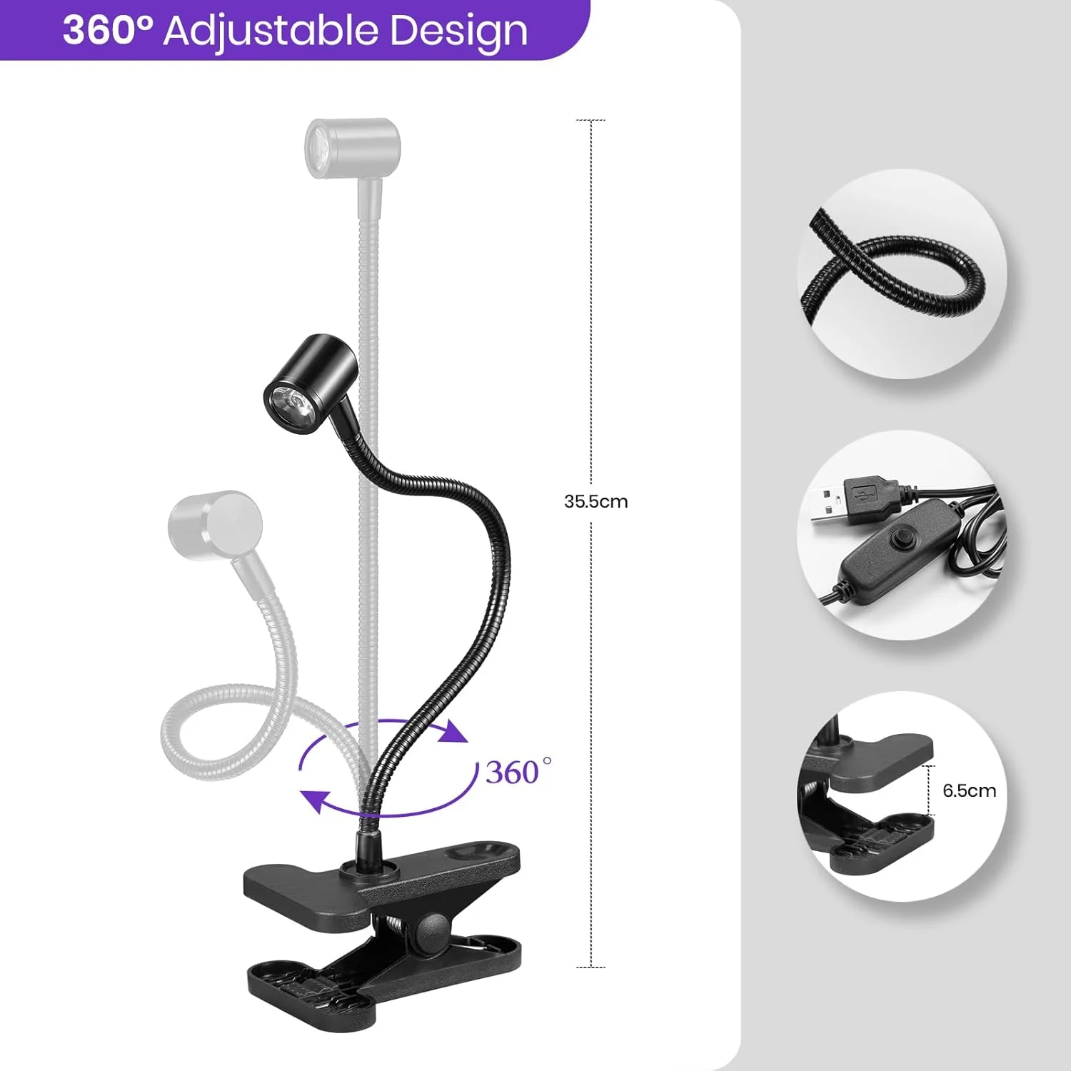 لامپ ناخن UV Beetles، چراغ LED کوچک با گیره برای طراحی ناخن، اکستنشن ناخن، خشک‌کن سریع برای تکنسین‌ها، مانیکور، سالن، DIY در خانه