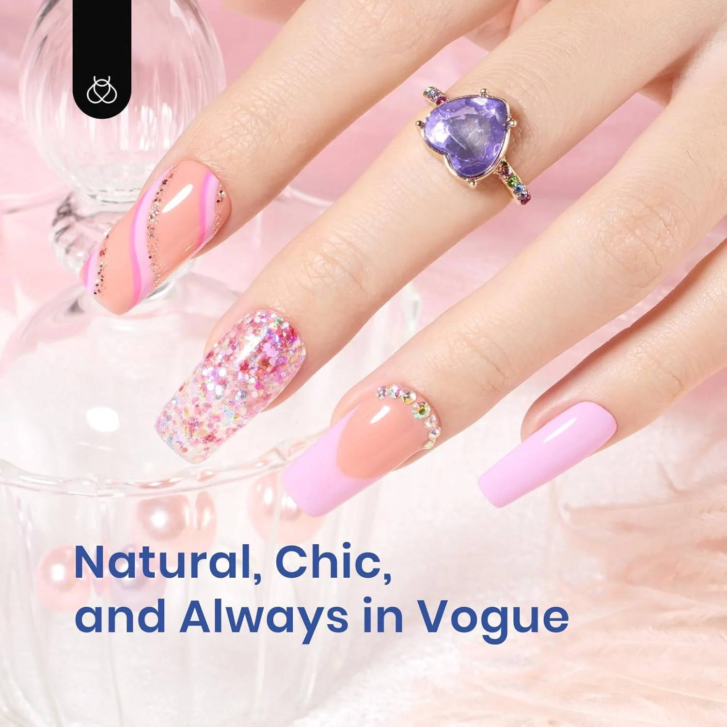 ست لاک ژل و کاشت ناخن آسان بیتلز، چسب ناخن 5 در 1، بیس کت با تیپ ناخن نرم از پیش فرم داده شده مربعی متوسط، لامپ ناخن UV LED، ناخن گیر اکریلیک، هدیه هنری ناخن برای خانم ها