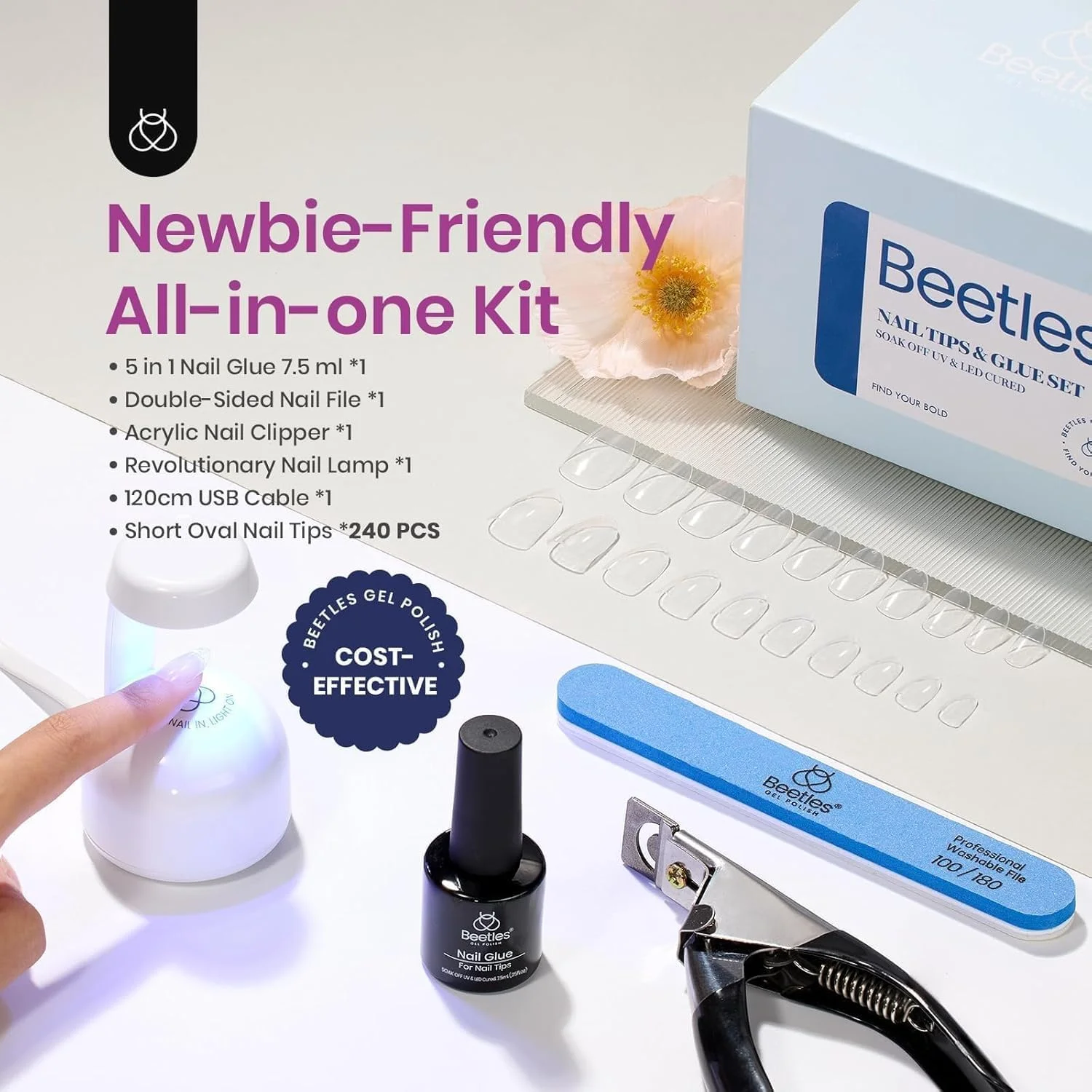 نک ناخن بیتلز، 240 عدد، کیت ناخن بیضی کوتاه، چسب ناخن 5 در 1، ژل پایه، لامپ یو وی ال ای دی، ناخن های فشاری، ست اکستنشن ناخن آسان برای زنان نک ناخن بیتلز، 240 عدد، کیت ناخن بیضی کوتاه، چسب ناخن 5 در 1، ژل پایه، لامپ یو وی ال ای دی، ناخن های فشاری، ست اکستنشن ناخن آسان برای زنان