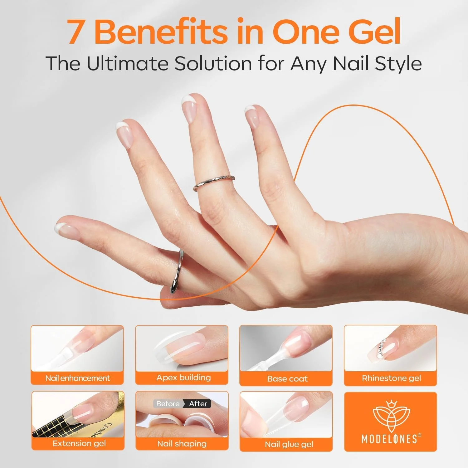 ژل بیلدر ناخن مدلونز به همراه تاپ کت ژلی، ژل بیلدر شفاف 8 در 1 بدون اسید و تاپ کت برای ضخیم کردن ناخن، ایجاد اپکس، اکستنشن ناخن، ایجاد درخشندگی و ماندگاری طولانی، قابل خشک شدن با لامپ LED ناخن 10 میلی لیتر ژل بیلدر ناخن مدلونز به همراه تاپ کت ژلی، ژل بیلدر شفاف 8 در 1 بدون اسید و تاپ کت برای ضخیم کردن ناخن، ایجاد اپکس، اکستنشن ناخن، ایجاد درخشندگی و ماندگاری طولانی، قابل خشک شدن با لامپ LED ناخن 10 میلی لیتر