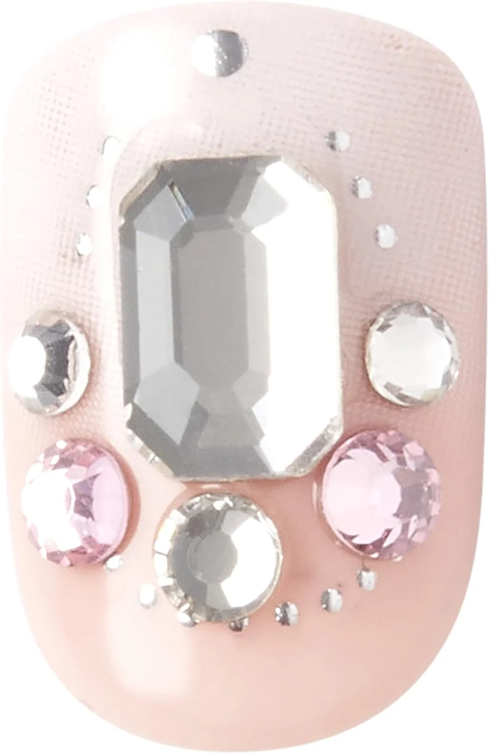 ناخن مصنوعی چسبی KISS imPRESS Couture Collection، طرح Woo، با تزیینات جواهری، شامل 30 ناخن مصنوعی، پد آماده سازی، سوهان کوچک و چوبچه کوتیکول