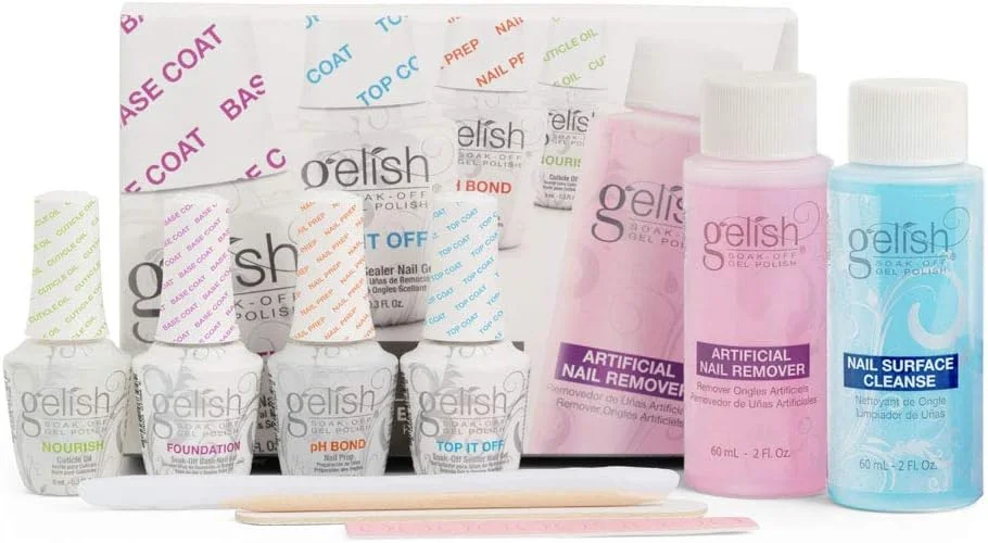 مجموعه کامل ژلیش مینی بیسیکس، شامل آماده سازهای ضروری لاک ژل