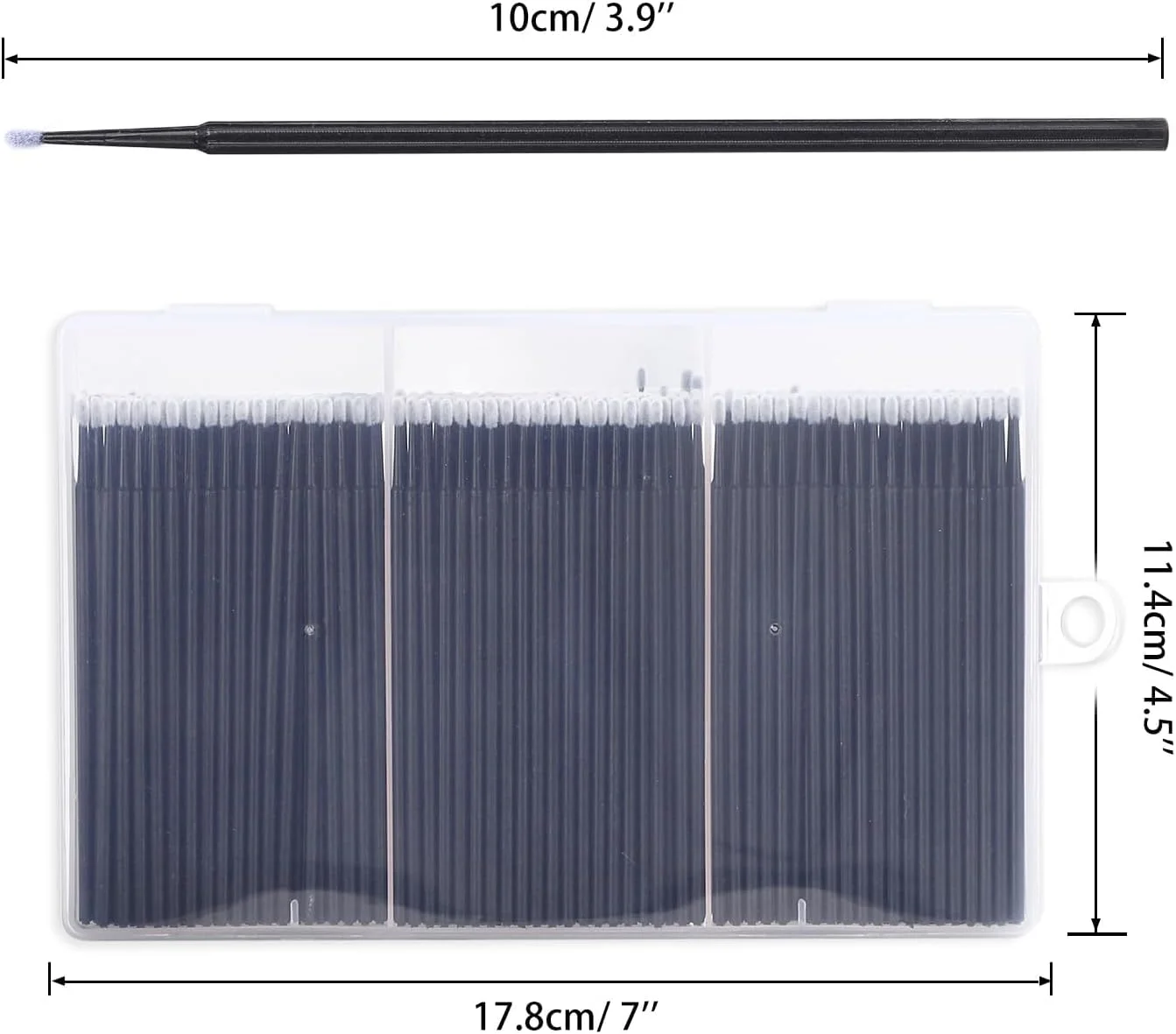 400 عدد برس اپلیکاتور میکرو YelaJoy، گوش پاک کن های میکرو پنبه ای، سواب یکبار مصرف 2 میلی متری دقیق ریمل، برای تمیز کردن و استفاده از آرایش (مشکی)