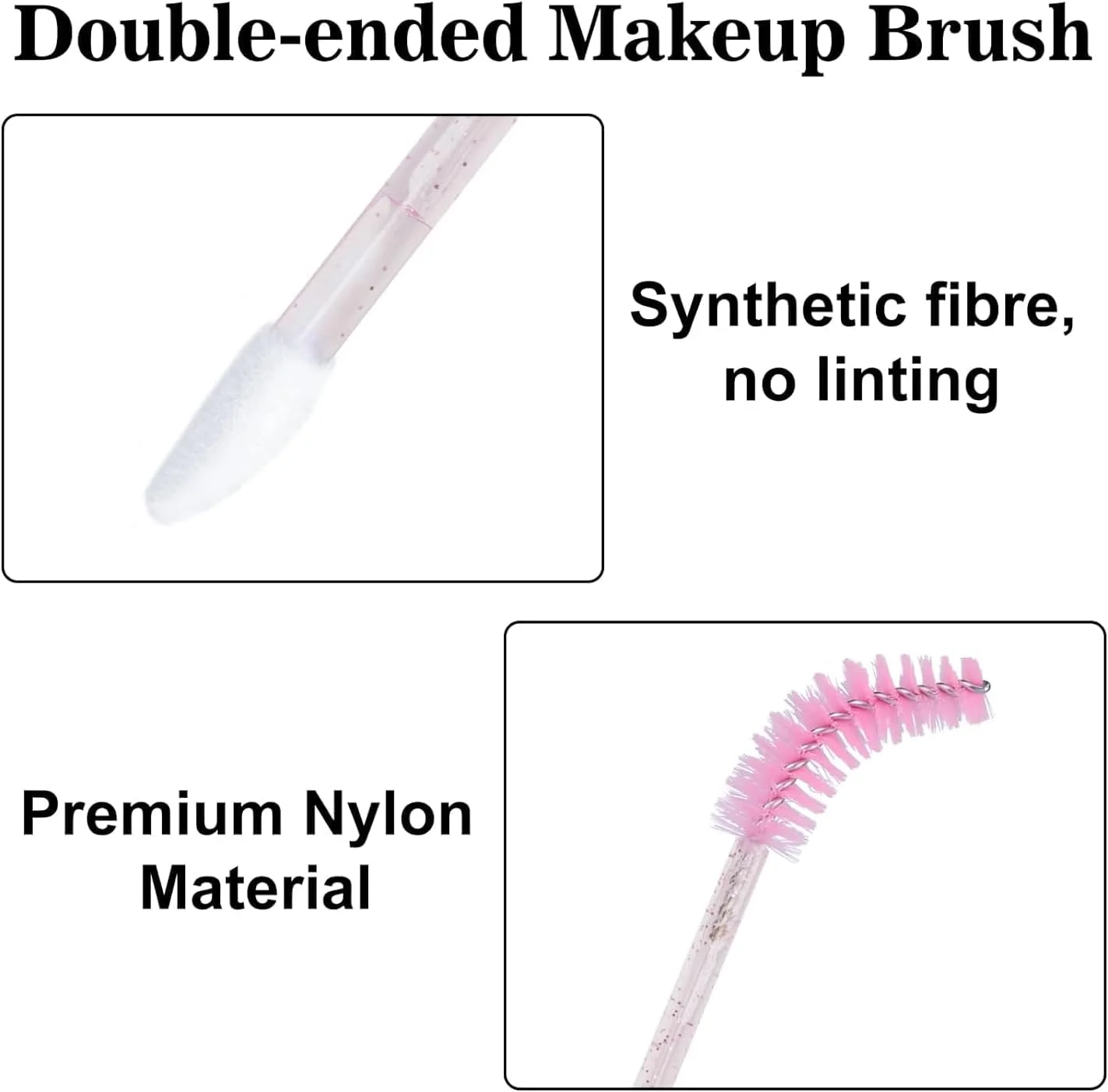 یلاجوی 100 عدد براش مژه و لب، براش اکستنشن مژه دو سر، برس ریمل صورتی و اپلیکاتور رژ لب، براش آرایشی قابل حمل برای ابرو، براق کننده لب و اکستنشن مژه