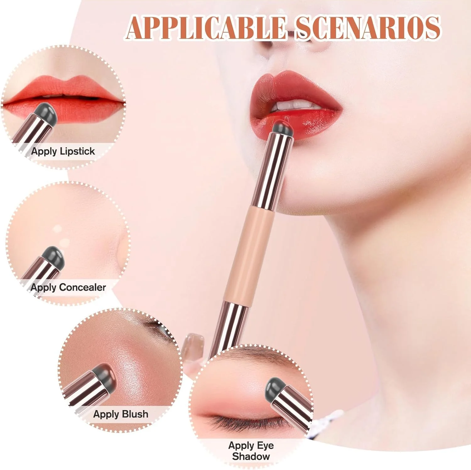 یلاجوی 2 عدد براش لب سیلیکونی، اپلیکاتور لب سیلیکونی دو طرفه ممتاز، با 2 درب، براش آرایشی برای رژ لب مایع، کانسیلر، پخش کننده