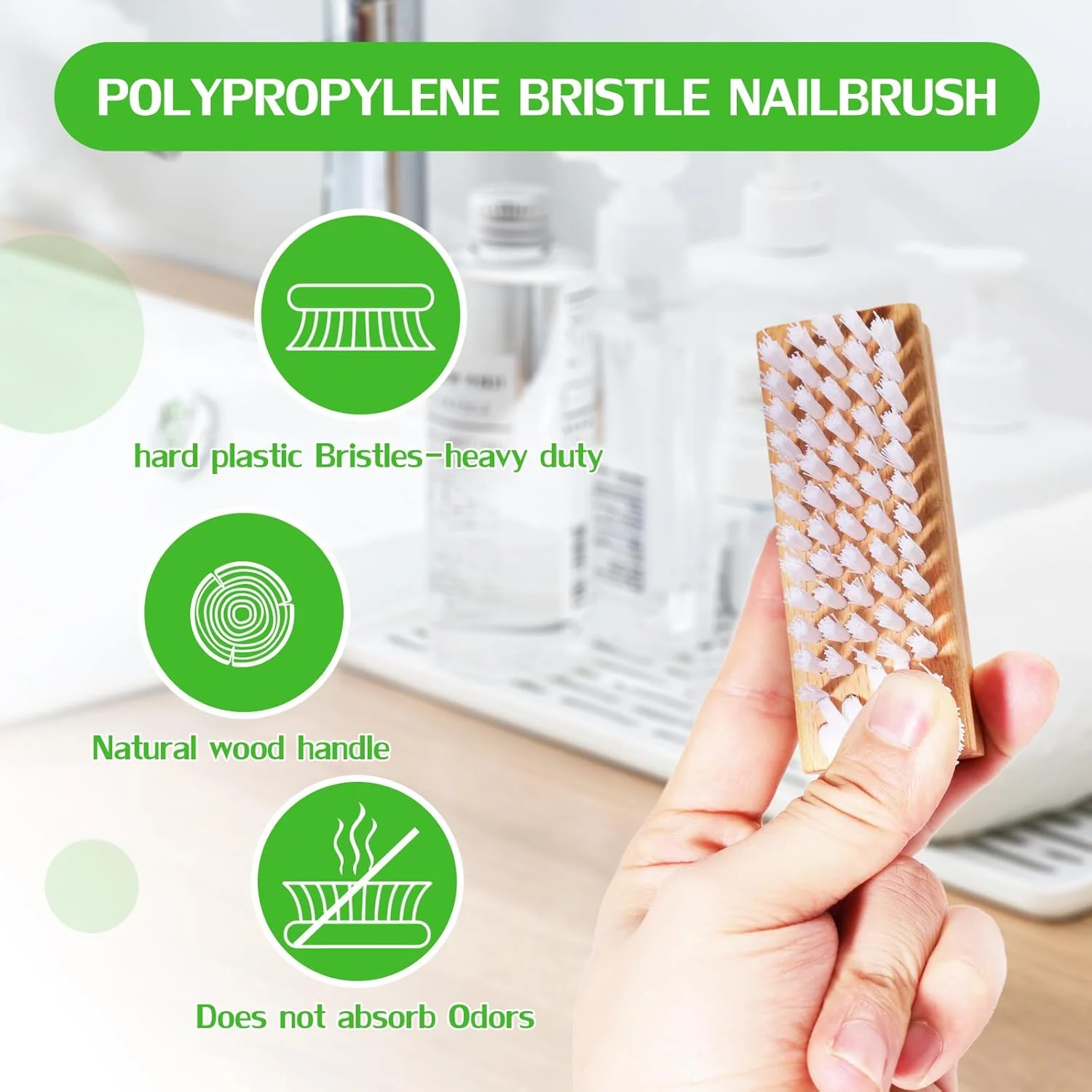 برس تمیز کننده ناخن چوبی دو طرفه YelaJoy با موهای زبر برای تمیز کردن عمیق زیر ناخن ها مناسب برای هنر ناخن و کارهای تعمیراتی صنعتی، شامل برس ناخن برای کارهای خودرو، 2 عدد