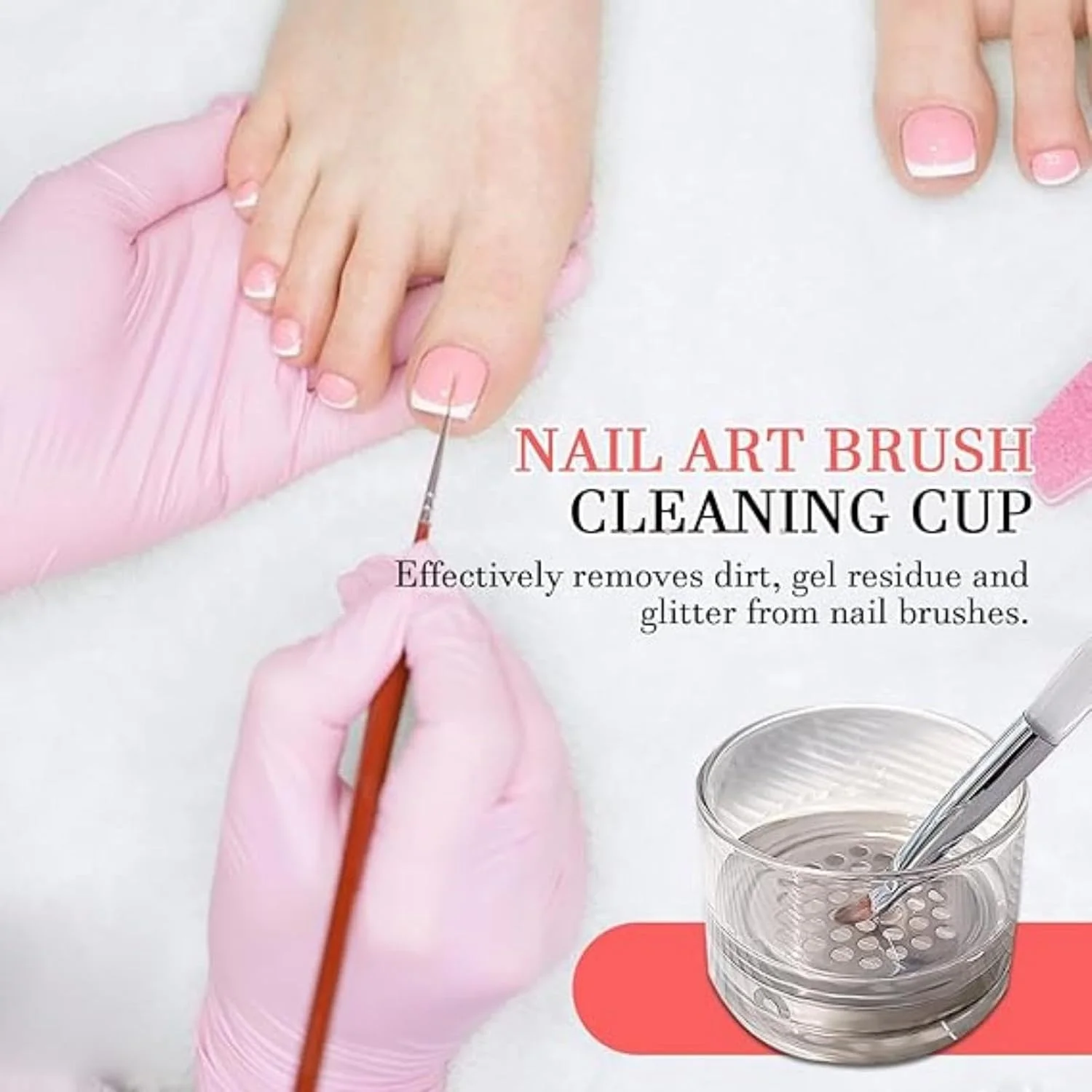 لیوان شستشوی برس ناخن یلاجوی، ظرف دَپِن برای ناخن های اکریلیک، لیوان شستشوی برس ناخن لایه ای با درب