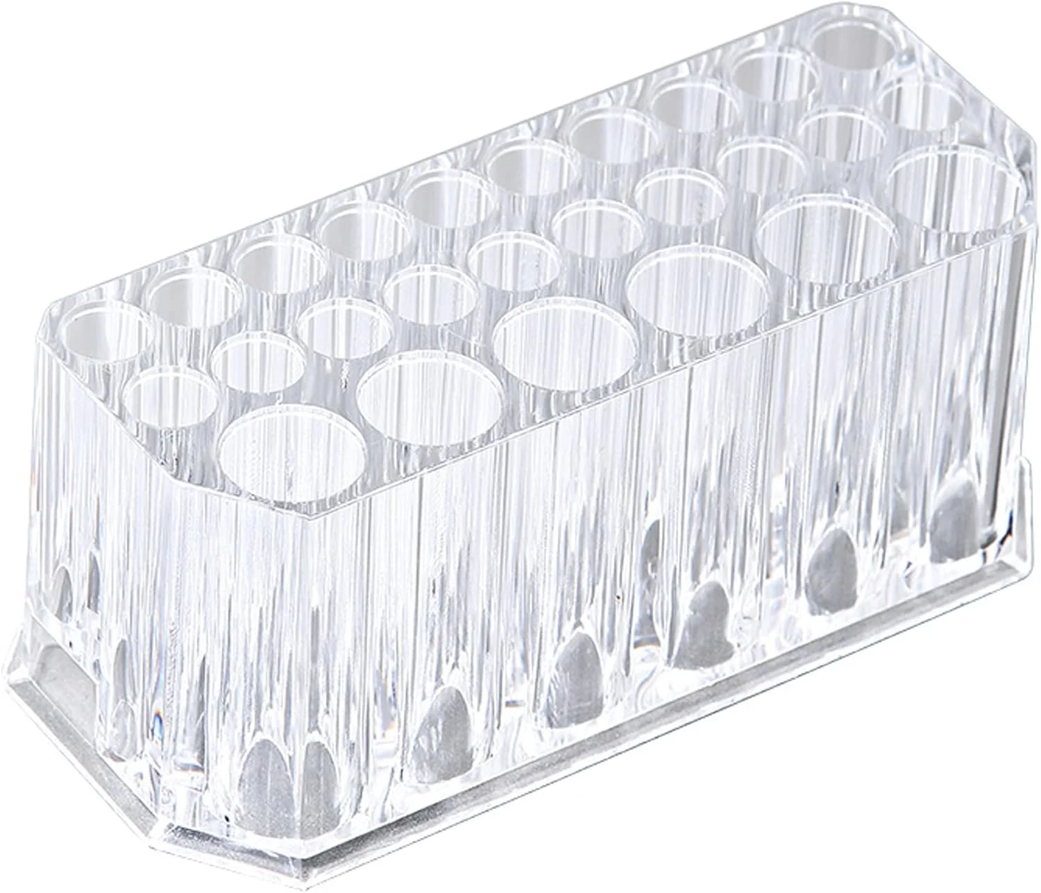 نگهدارنده برس ناخن تزویق، نگهدارنده خط لب آکریلیک 26 سوراخه، سازمان دهنده خط چشم، استند نمایش مداد برس آرایشی، سازمان دهنده ابزار برس طراحی ناخن شفاف