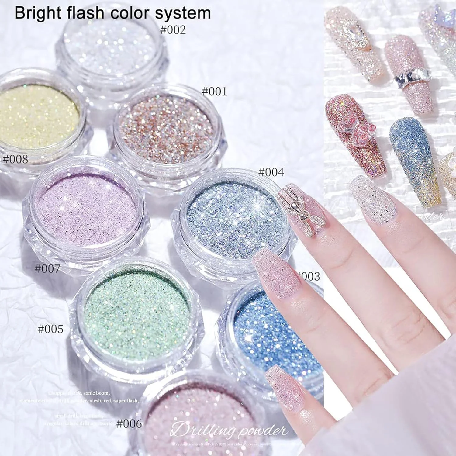 پودر پیگمنت اکلیلی الماس تزویق، 8 عدد پودر الماس کریستالی ناخن و 1 عدد برس پودر ناخن، پودر اکلیل طراحی ناخن برای زنان و دختران پودر پیگمنت اکلیلی الماس تزویق، 8 عدد پودر الماس کریستالی ناخن و 1 عدد برس پودر ناخن، پودر اکلیل طراحی ناخن برای زنان و دختران