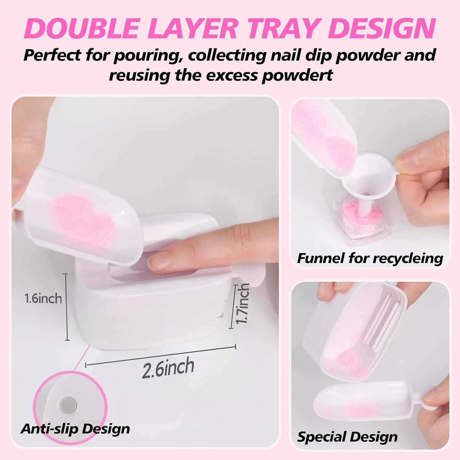 ست پودر دیپ حرفه ای تزویق، ست مبتدی با سیستم سینی بازیافت پودر دیپ قابل حمل، اسکوپ، برس گرد و غبار ناخن، پوشر کوتیکول فلزی و سوهان ناخن، ایده آل برای مانیکور فرانسوی یا ناخن های DIY ست پودر دیپ حرفه ای تزویق، ست مبتدی با سیستم سینی بازیافت پودر دیپ قابل حمل، اسکوپ، برس گرد و غبار ناخن، پوشر کوتیکول فلزی و سوهان ناخن، ایده آل برای مانیکور فرانسوی یا ناخن های DIY