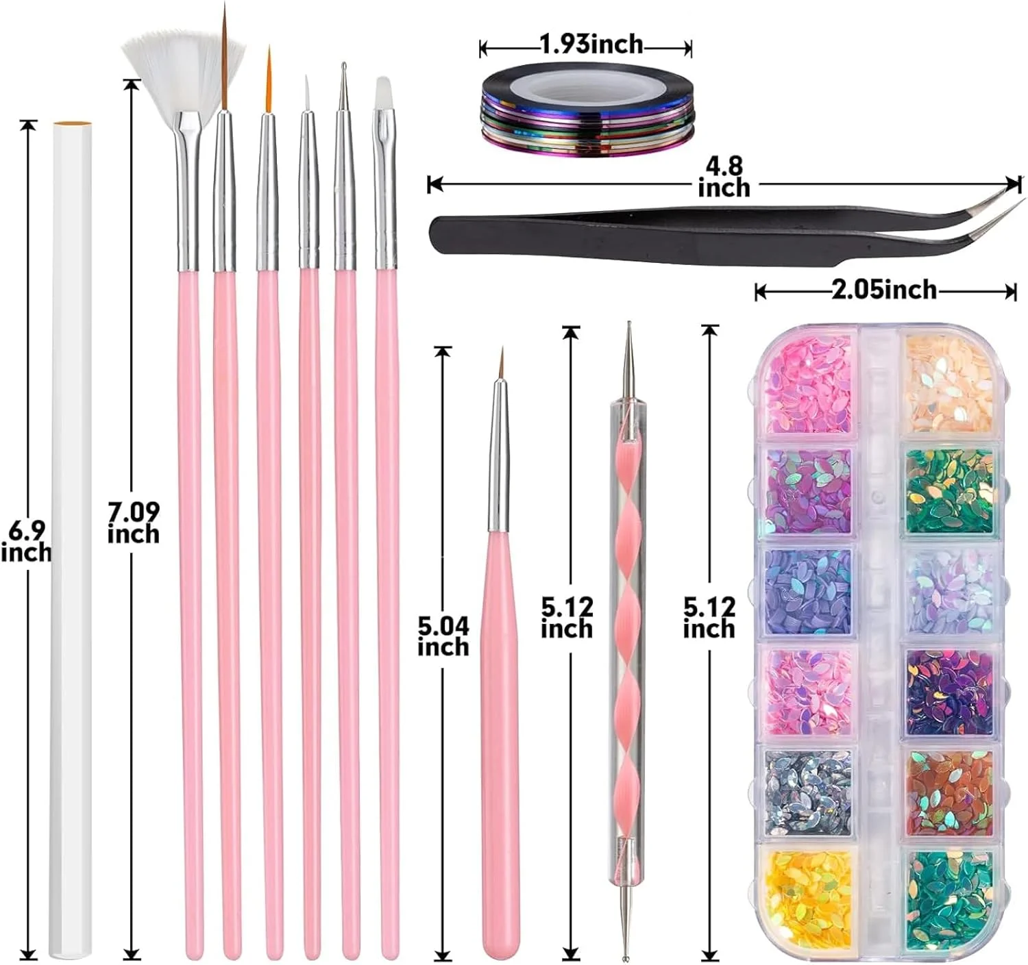 مجموعه تزئین ناخن تزویق، ابزار طراحی ناخن با 15 عدد قلم طراحی ناخن، ابزار نقطه گذاری ناخن، فویل ناخن، نوار مانیکور، نگین ناخن، گل میخ ناخن، پولک فویل ناخن، نوار خطی ناخن مجموعه تزئین ناخن تزویق، ابزار طراحی ناخن با 15 عدد قلم طراحی ناخن، ابزار نقطه گذاری ناخن، فویل ناخن، نوار مانیکور، نگین ناخن، گل میخ ناخن، پولک فویل ناخن، نوار خطی ناخن